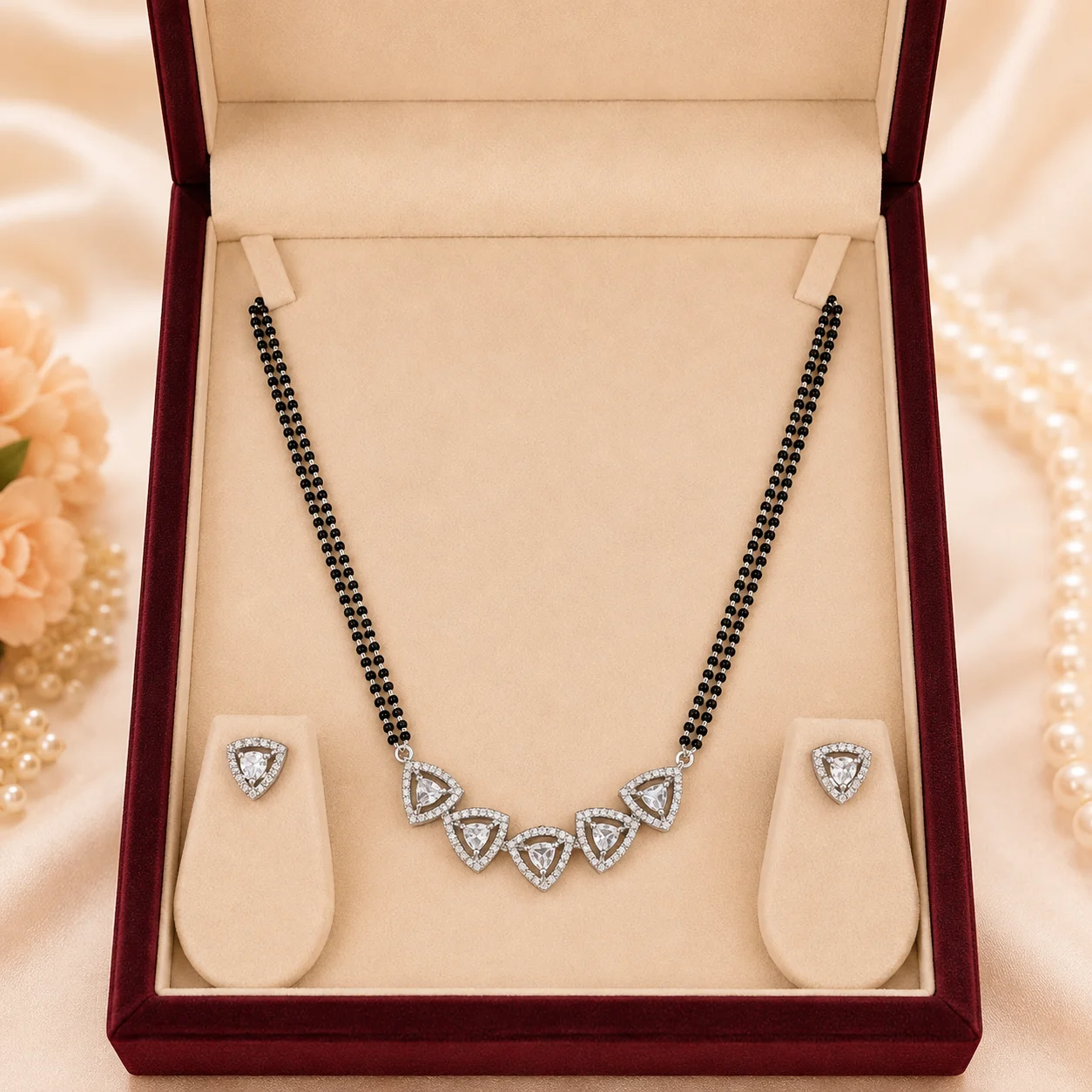 Five Trillion Fan Mangalsutra & Earrings Set