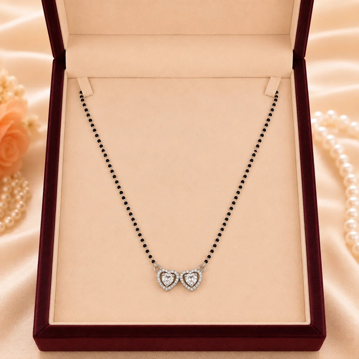 Twin Heart Halo Mangalsutra