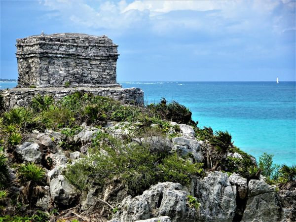 Ruinas mayas de Tulum frente al mar Caribe, Riviera Maya