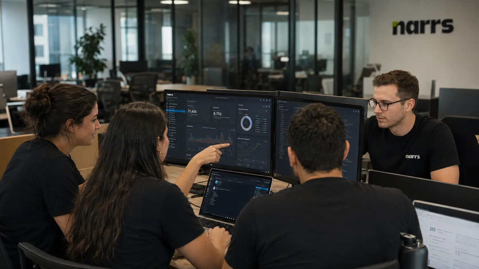 Team working on dashboards