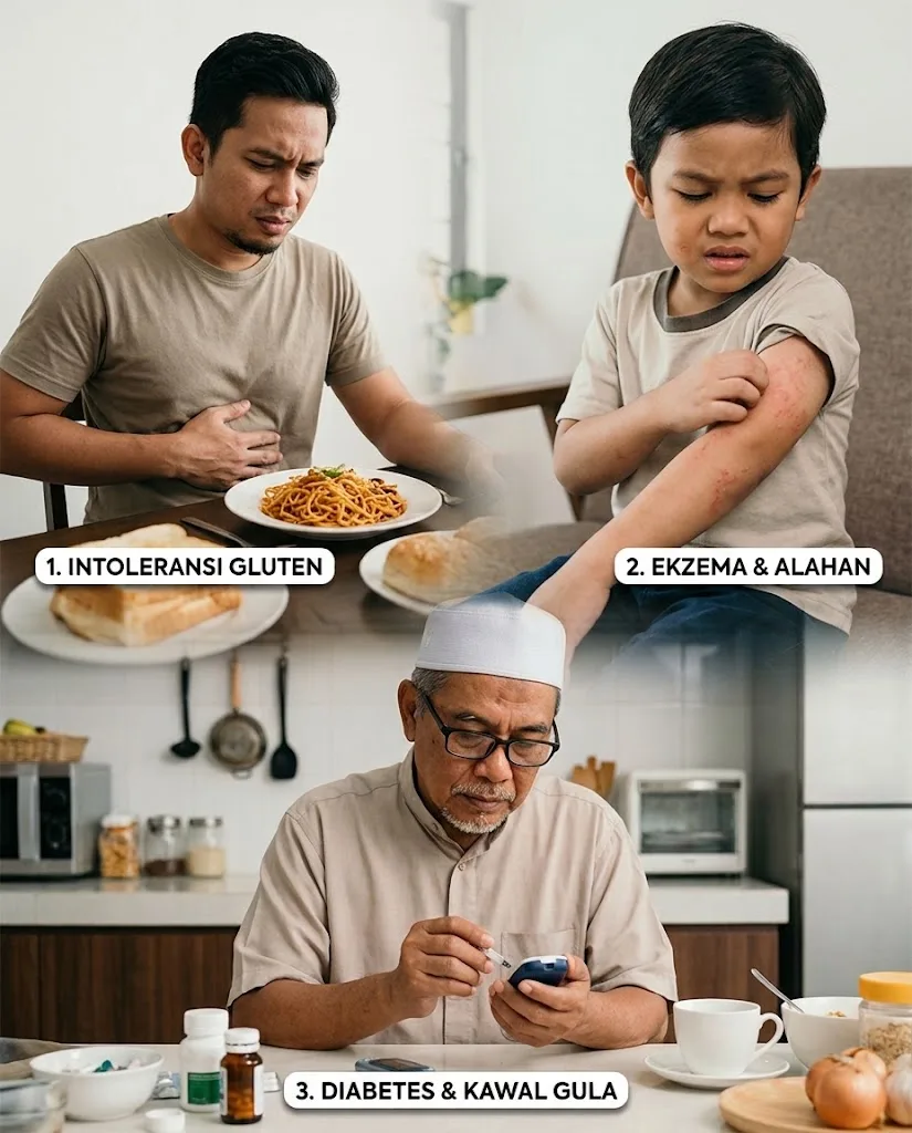 Pilihan makanan bebas gluten bersama Hegrano