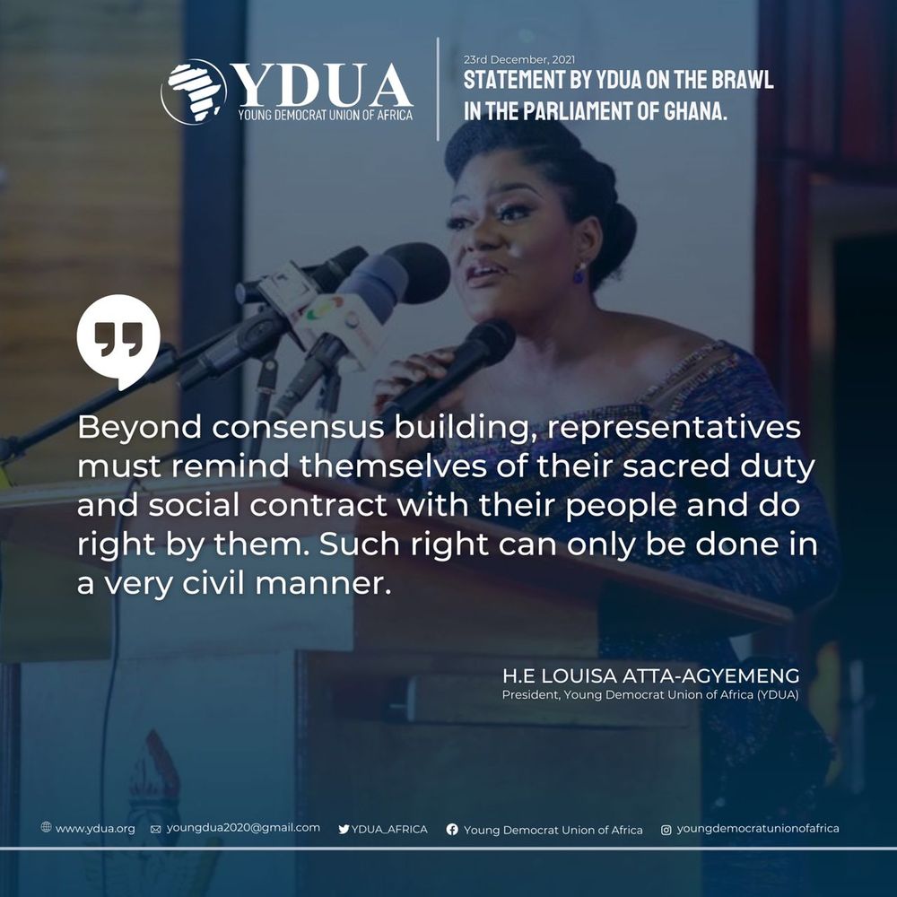 STATEMENT BY YDUA ON THE BRAWL IN THE PARLIAMENT OF GHANA 
