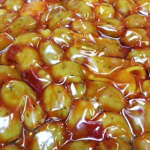 Oliwki bez pestek zielone marynowane pikantne 4 kg