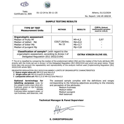 Oliwa z oliwek ZE WSI niefiltrowana Extra Virgin  wytrawna 0.2% 5 L