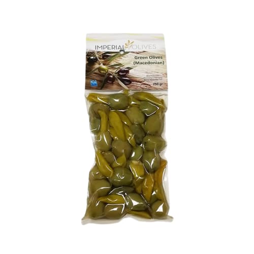 Oliwki zielone "Macedońskie" z zieloną papryką 250 g
