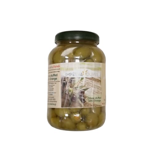 Oliwki zielone nadziewane skórką pomarańczową  1kg
