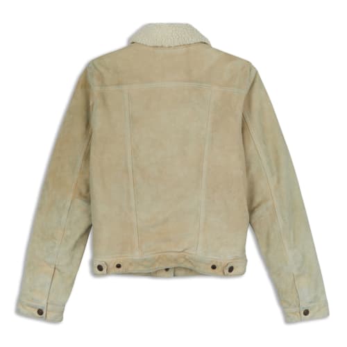 Levis Suede Sherpa Trucker Jacket Pumice Stone