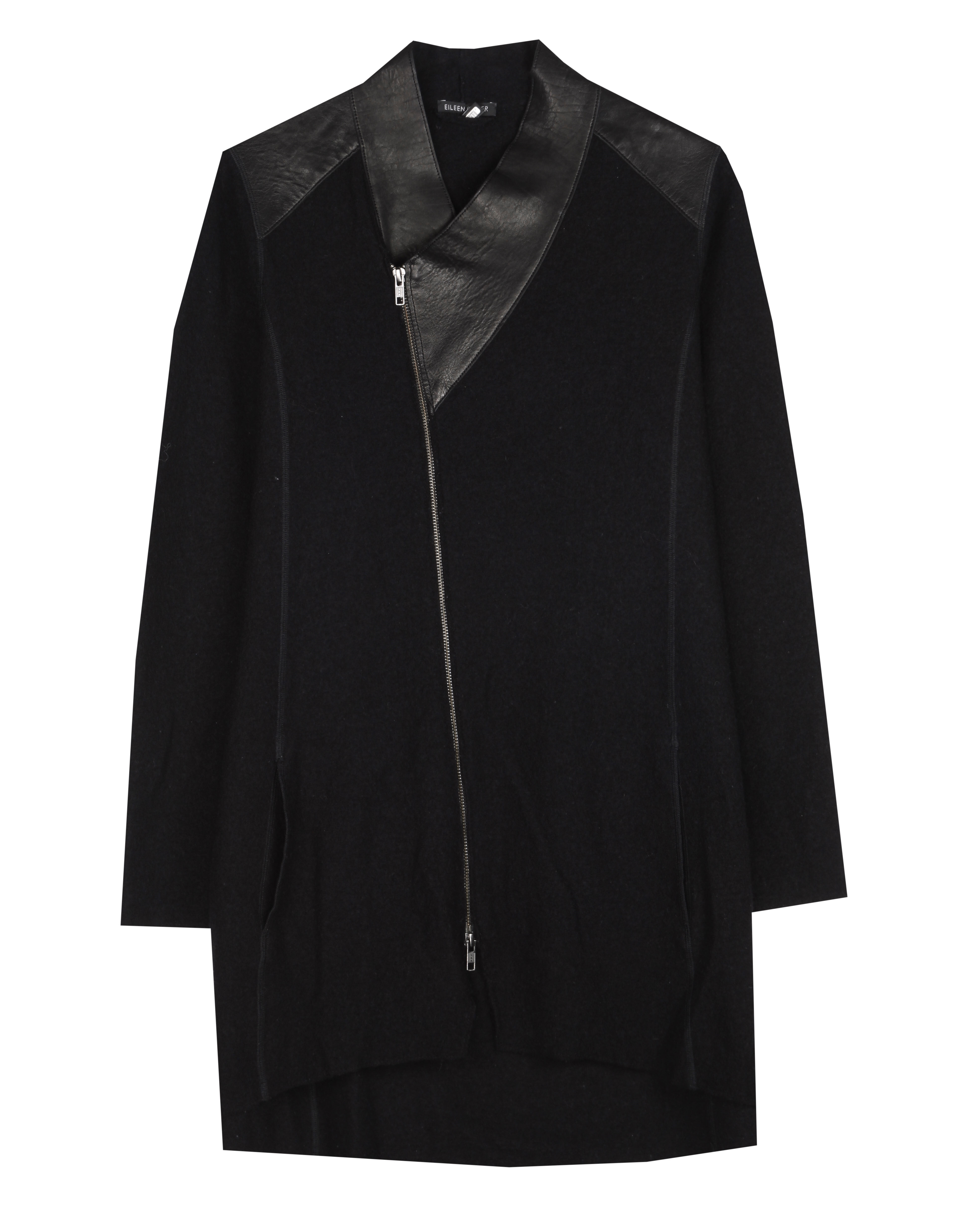 Lightweight Boiled Wool W Leather Jacket