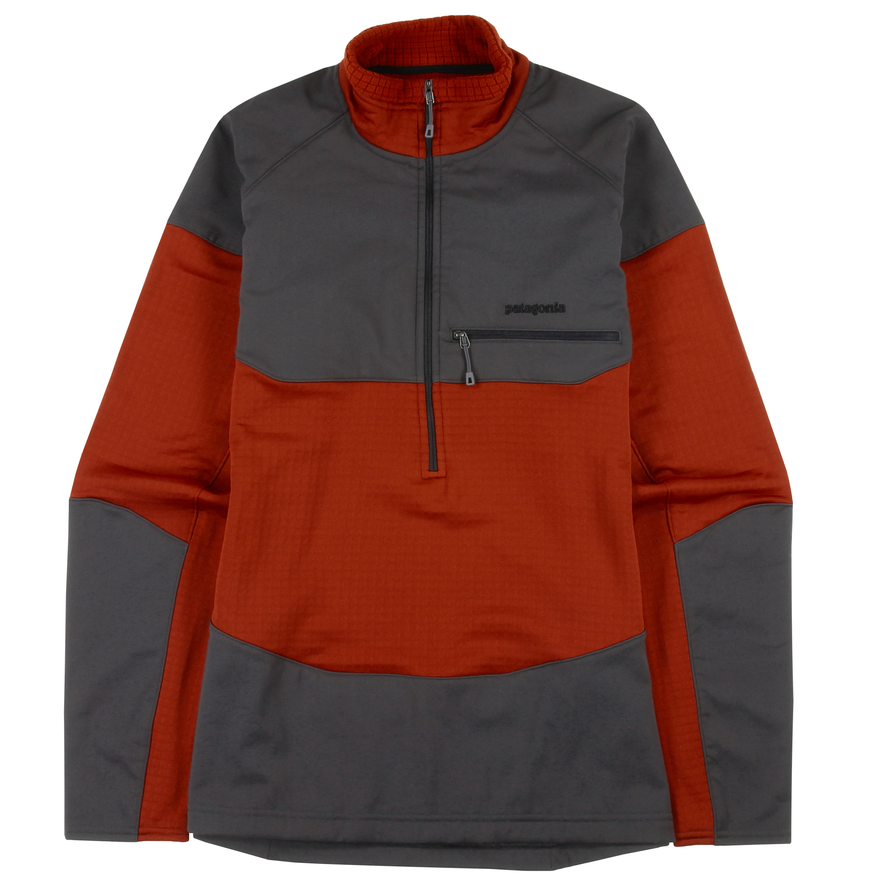 used Patagonia Worn Wear-M's Long-sleeved R1 Field 1/4-Zip-Desert Clay-Grey-52720-M