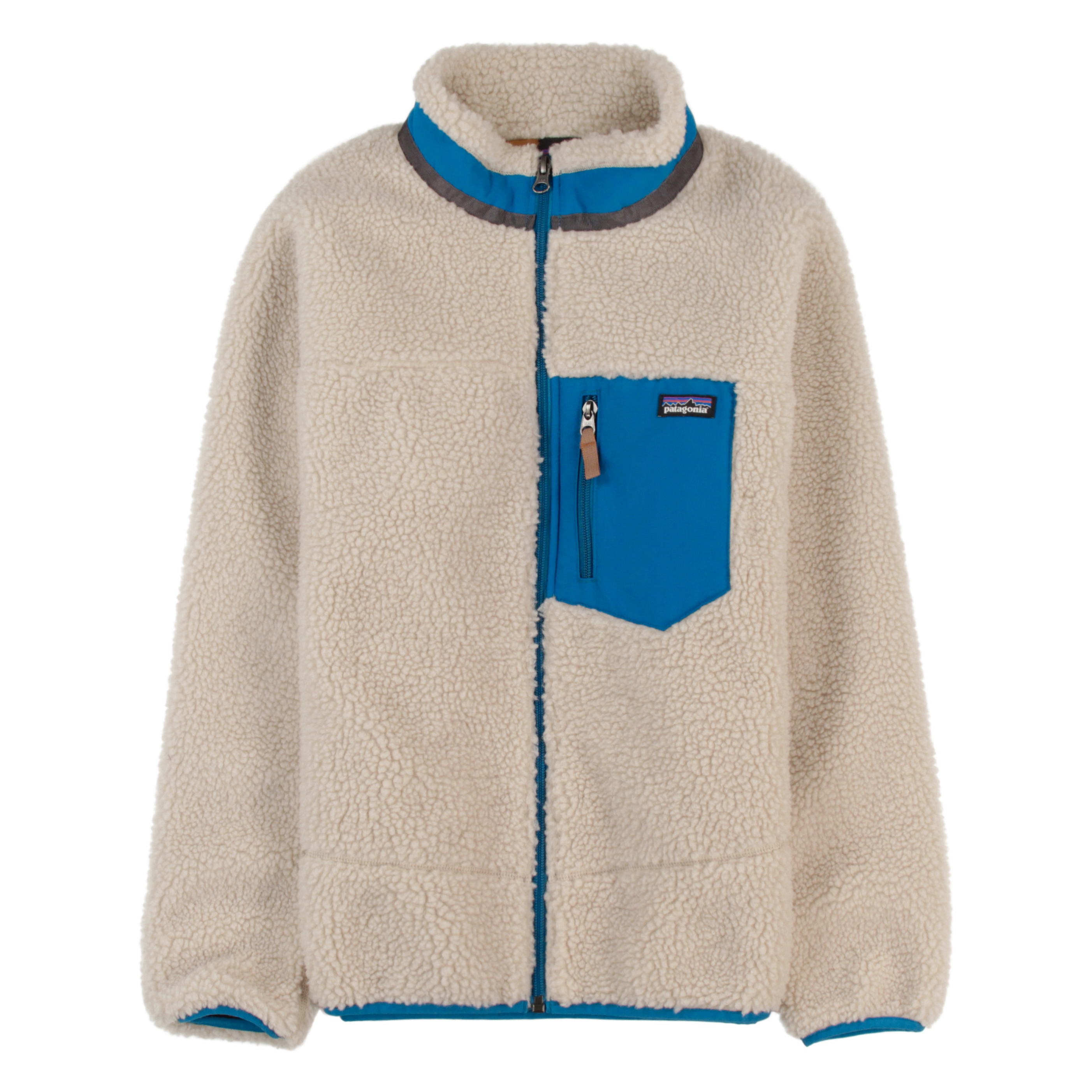 Patagonia Worn Wear Kids' Retro-X® Jacket Natural w/Balkan Blue - Used