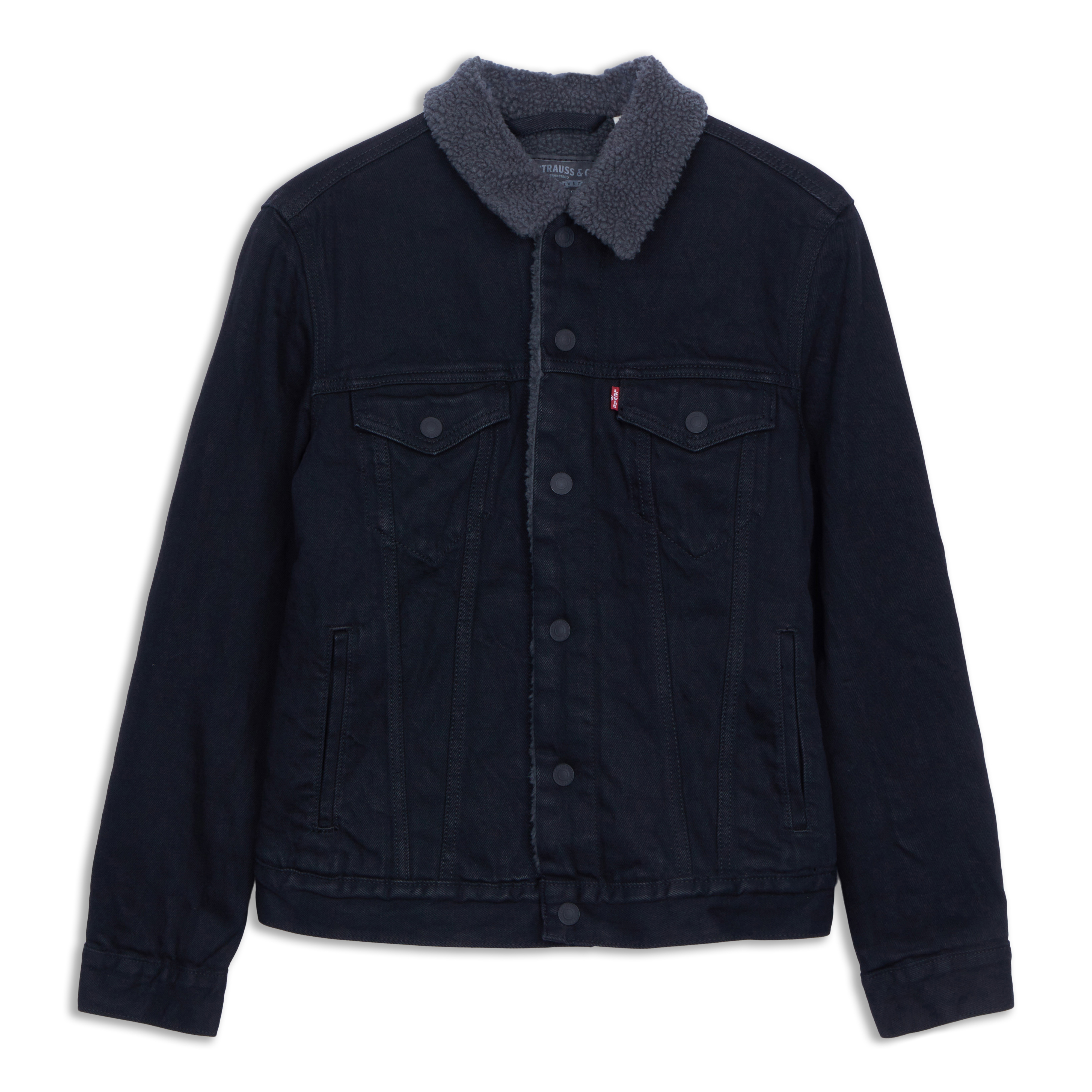 Levis シェルパ デニムトラッカージャケットブラックDuvall Lサイズ Levis Sherpa Trucker Jacket Duvall Denim