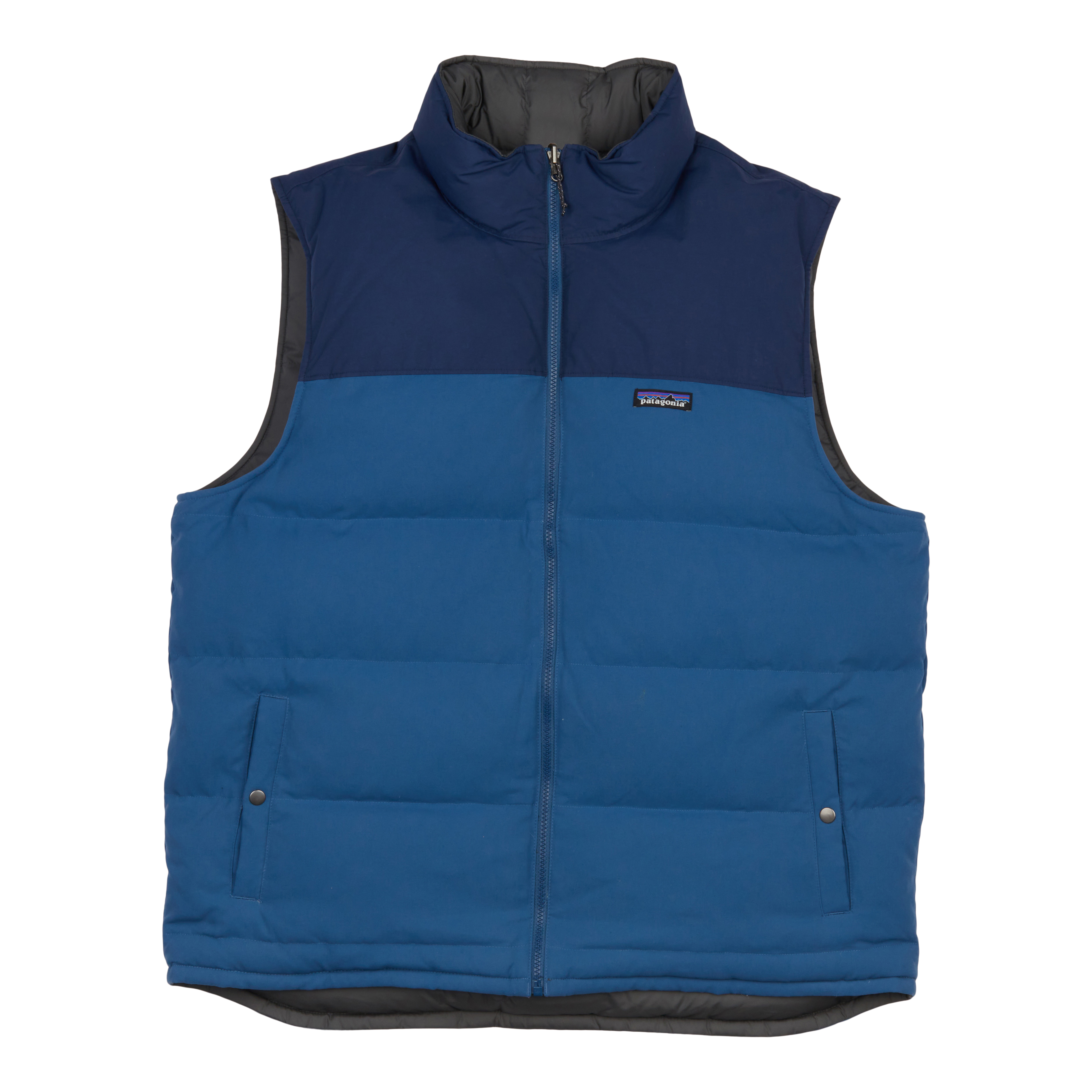 gezagvoerder Verwaarlozing lelijk Patagonia Worn Wear Men's Reversible Bivy Down Vest Stone Blue w/Woolly  Blue - Used