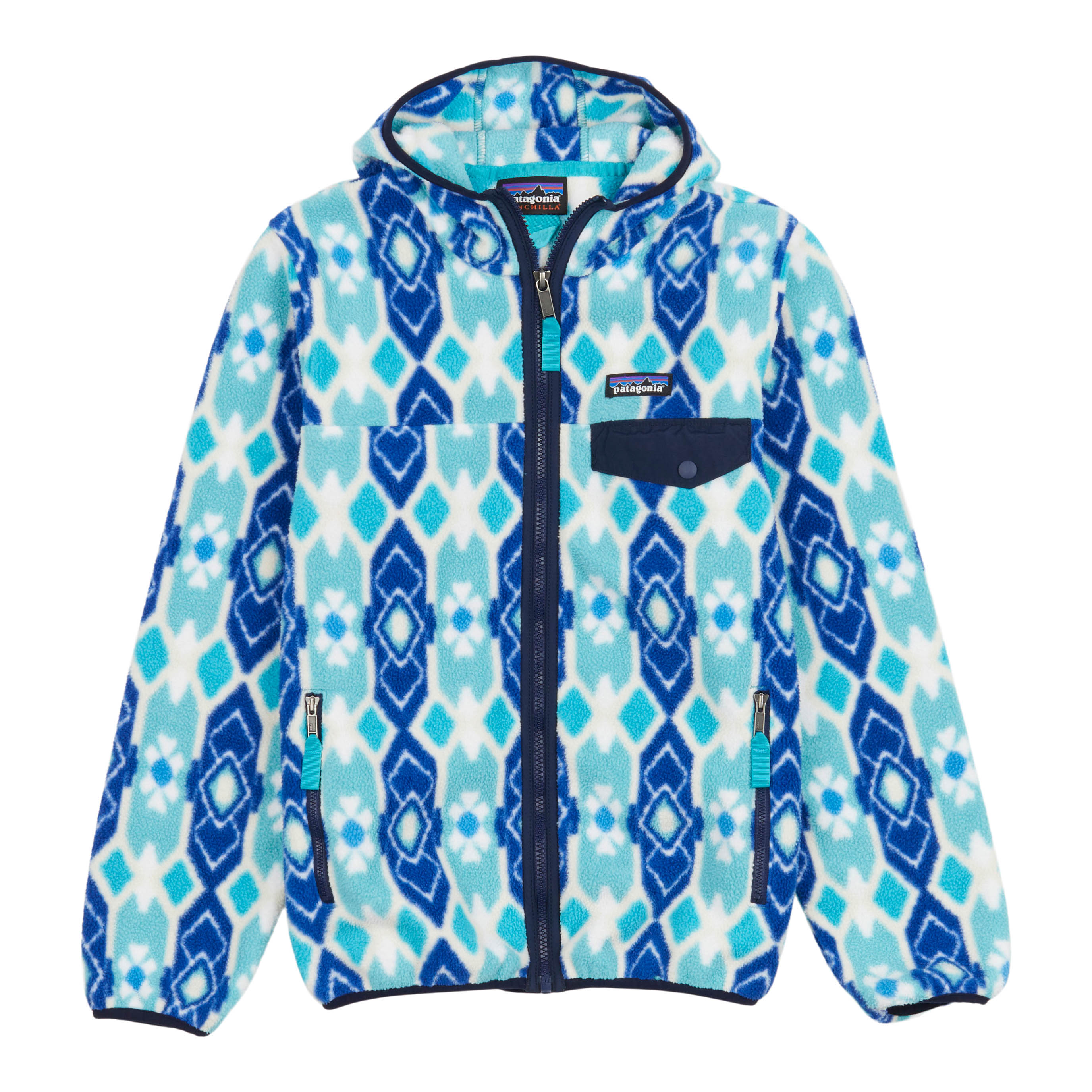 used Patagonia Worn Wear-W's Lightweight Snap-T Hooded Jacket-Pine Patch: Mogul Blue-Blue-25270-XS