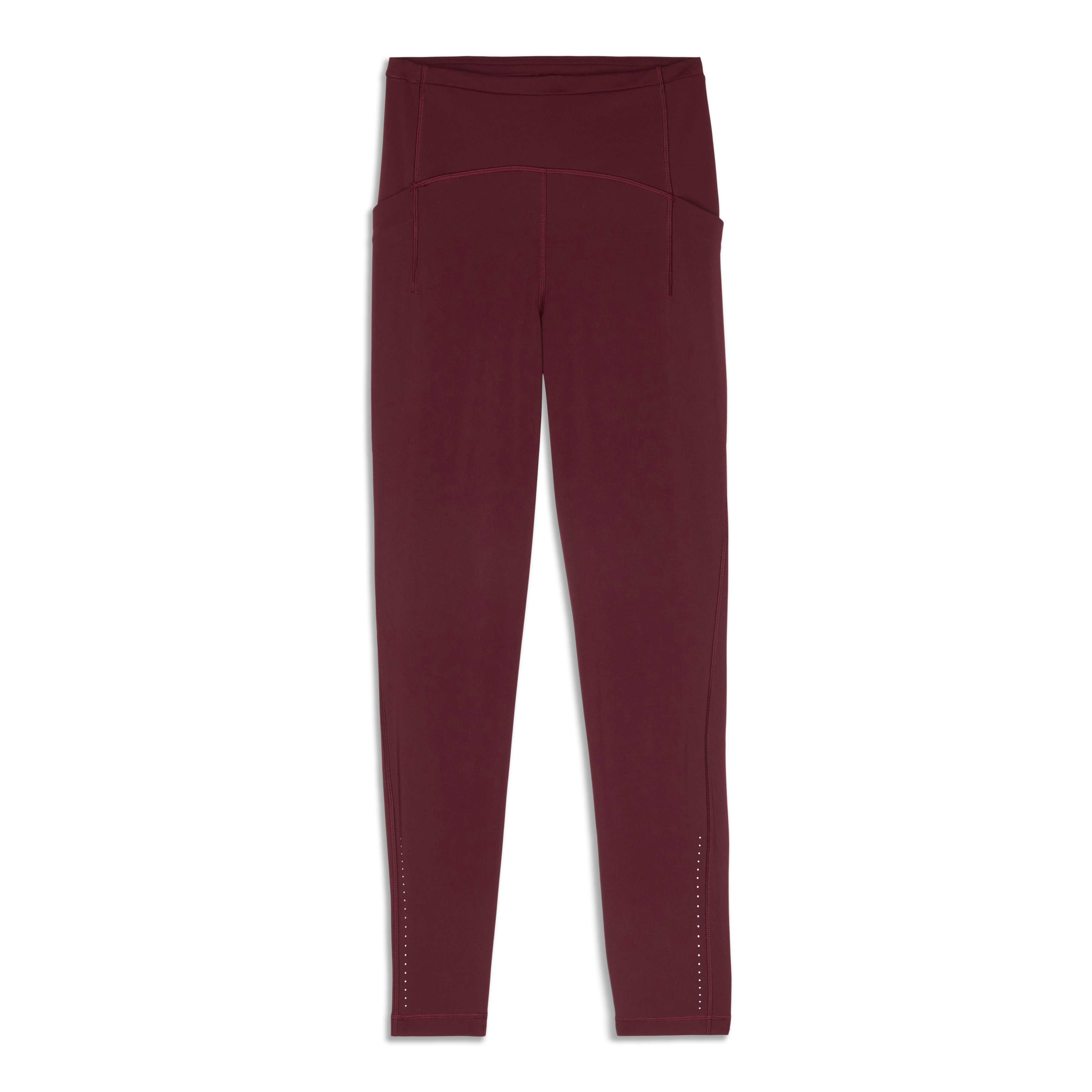 Lululemon speed up Legging side pockets ruched leg size 8 Maroon