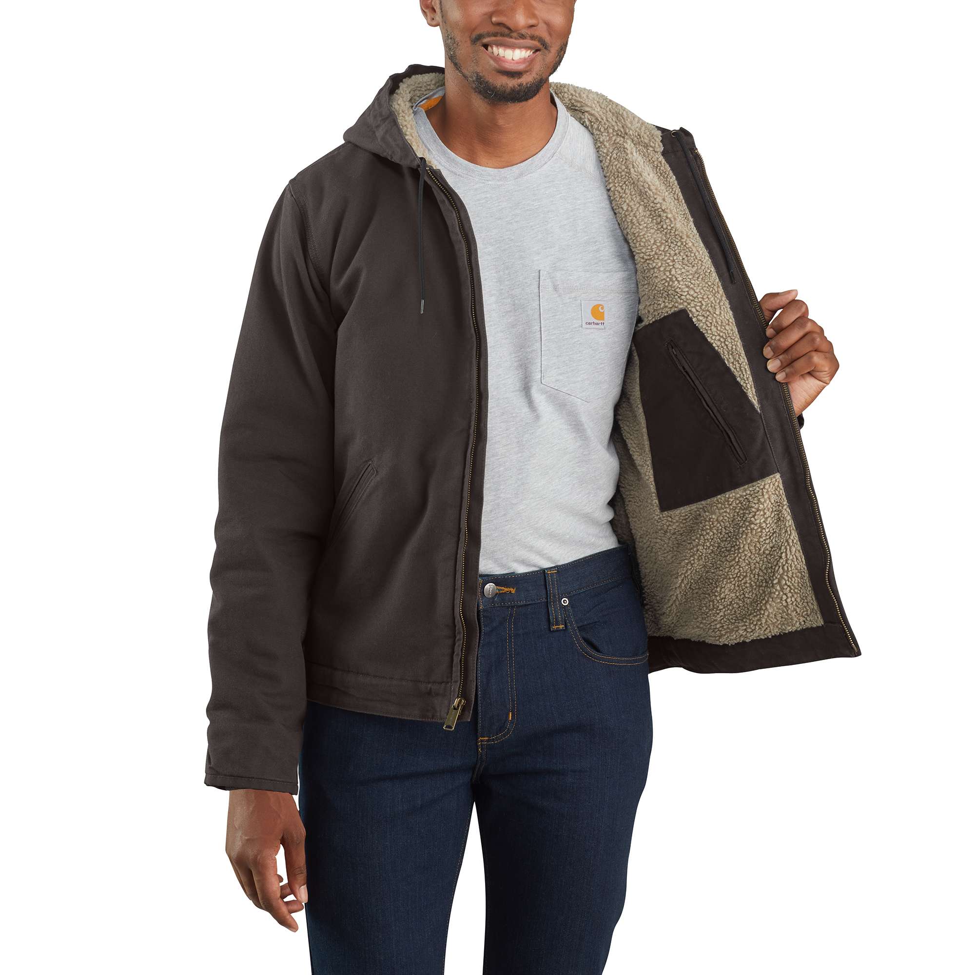 duck sherpa lined carhartt jacket