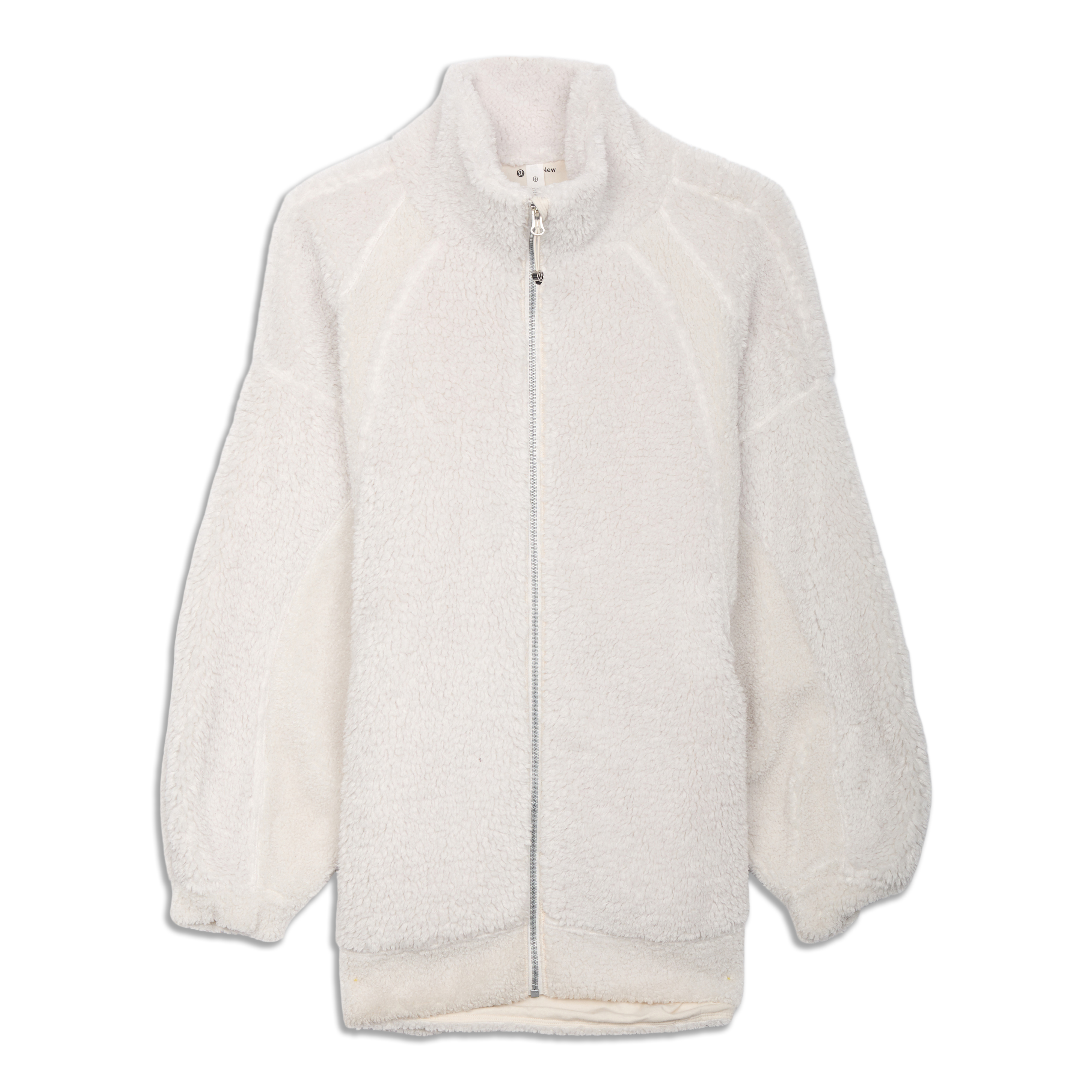 Lululemon Long Textured Fleece Jacket - White Opal - lulu fanatics