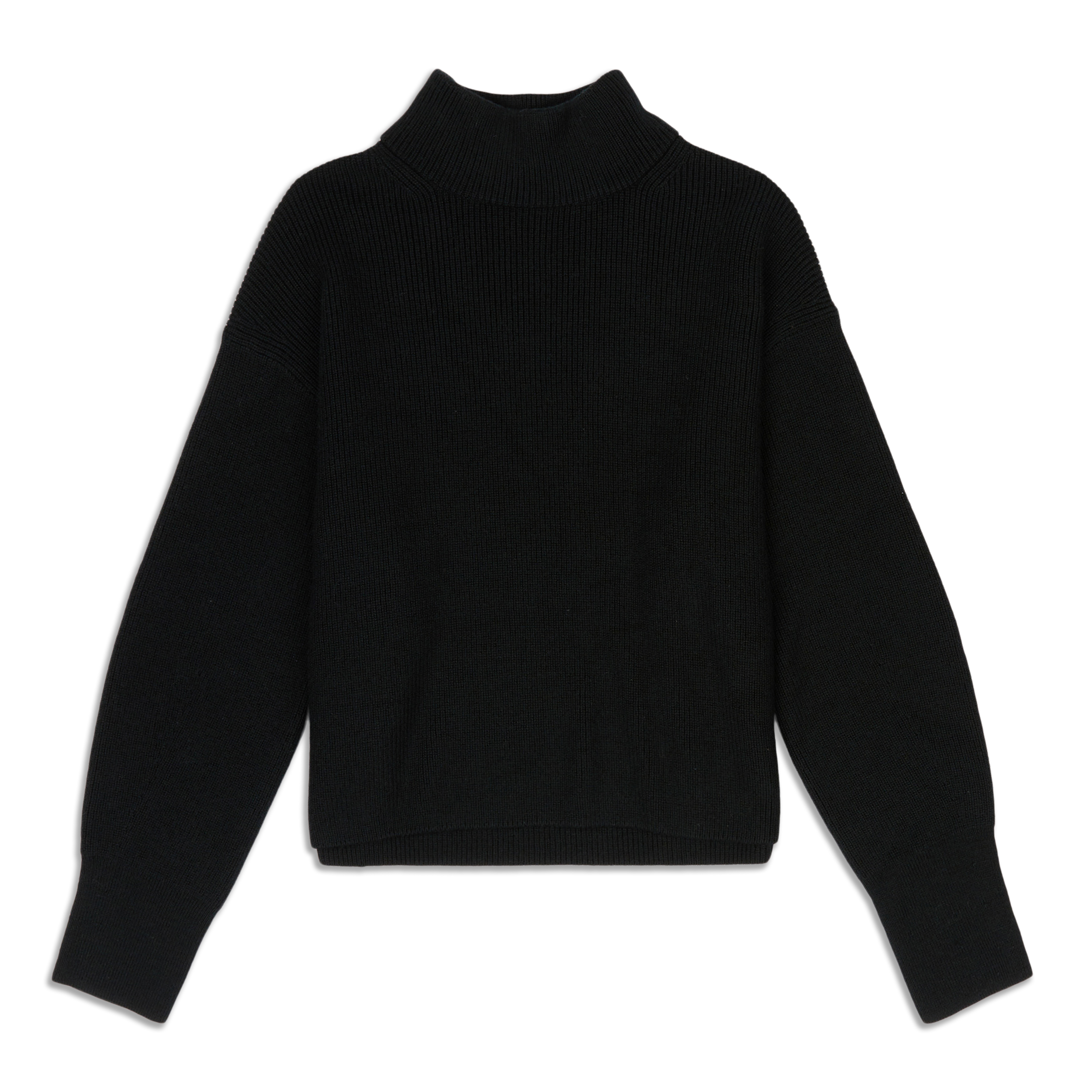 Lululemon Merino Wool-Blend Ribbed Turtleneck Sweater - Heathered Natural  Ivory - lulu fanatics