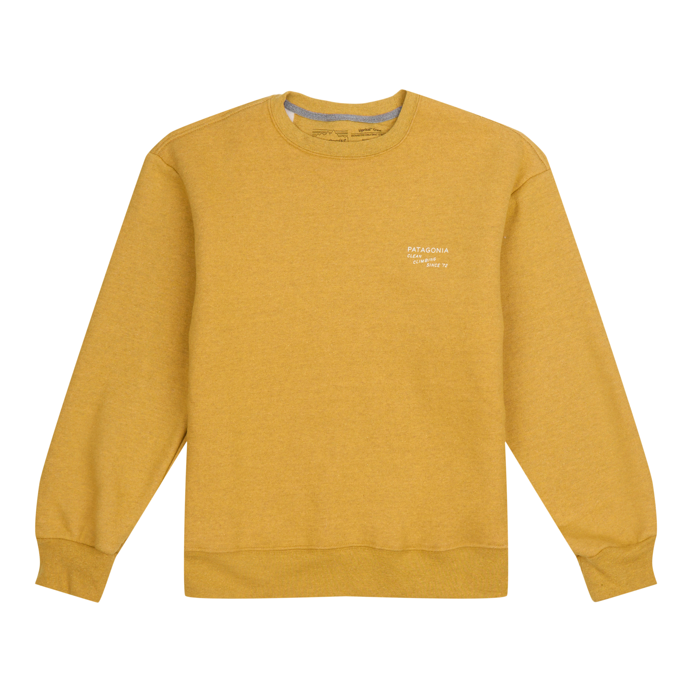 Patagonia Worn Wear Women's Clean Climb Badges Uprisal Crew Sweatshirt  Cabin Gold - Used