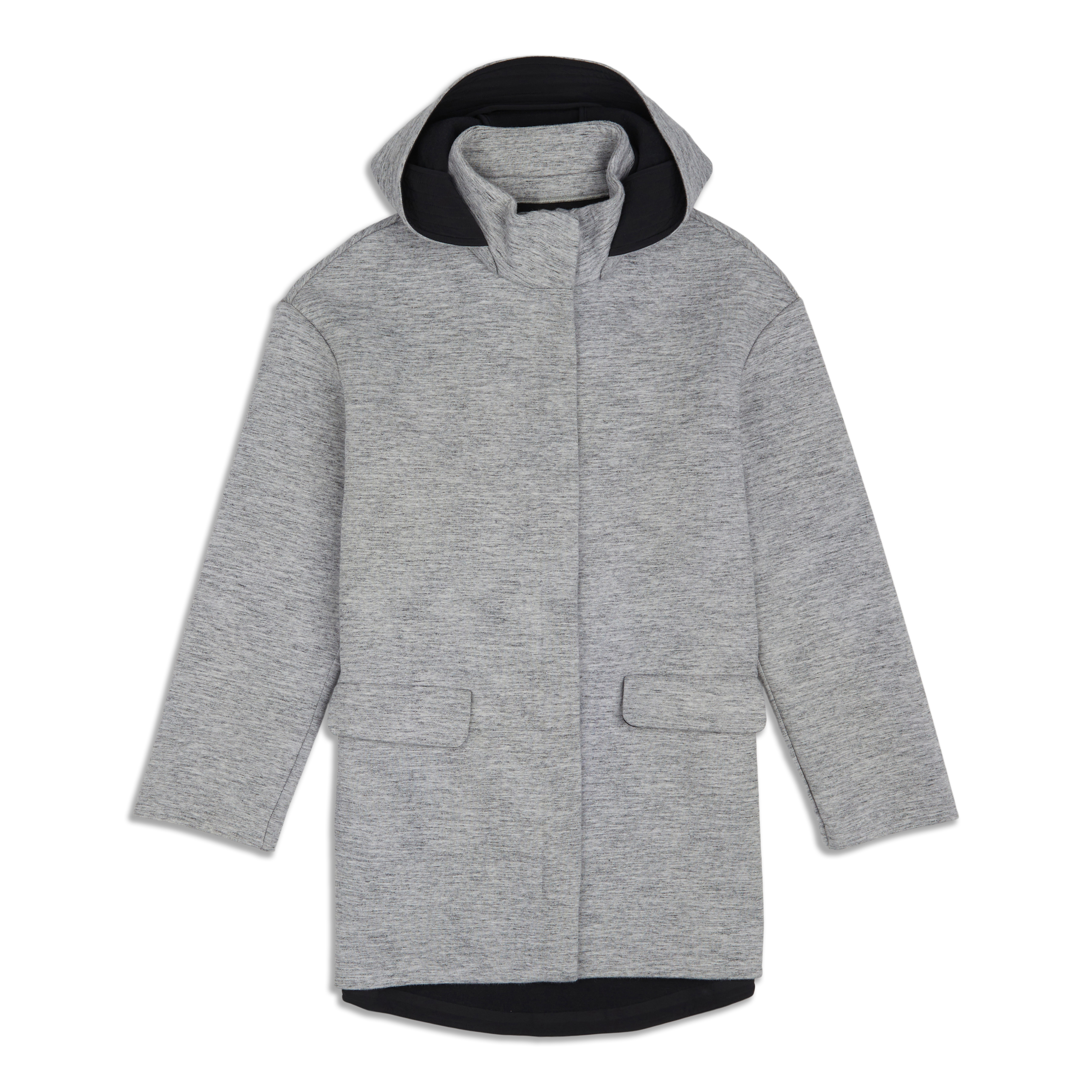 Lululemon New Form Coat - Heathered Space Dyed Medium Grey / Black