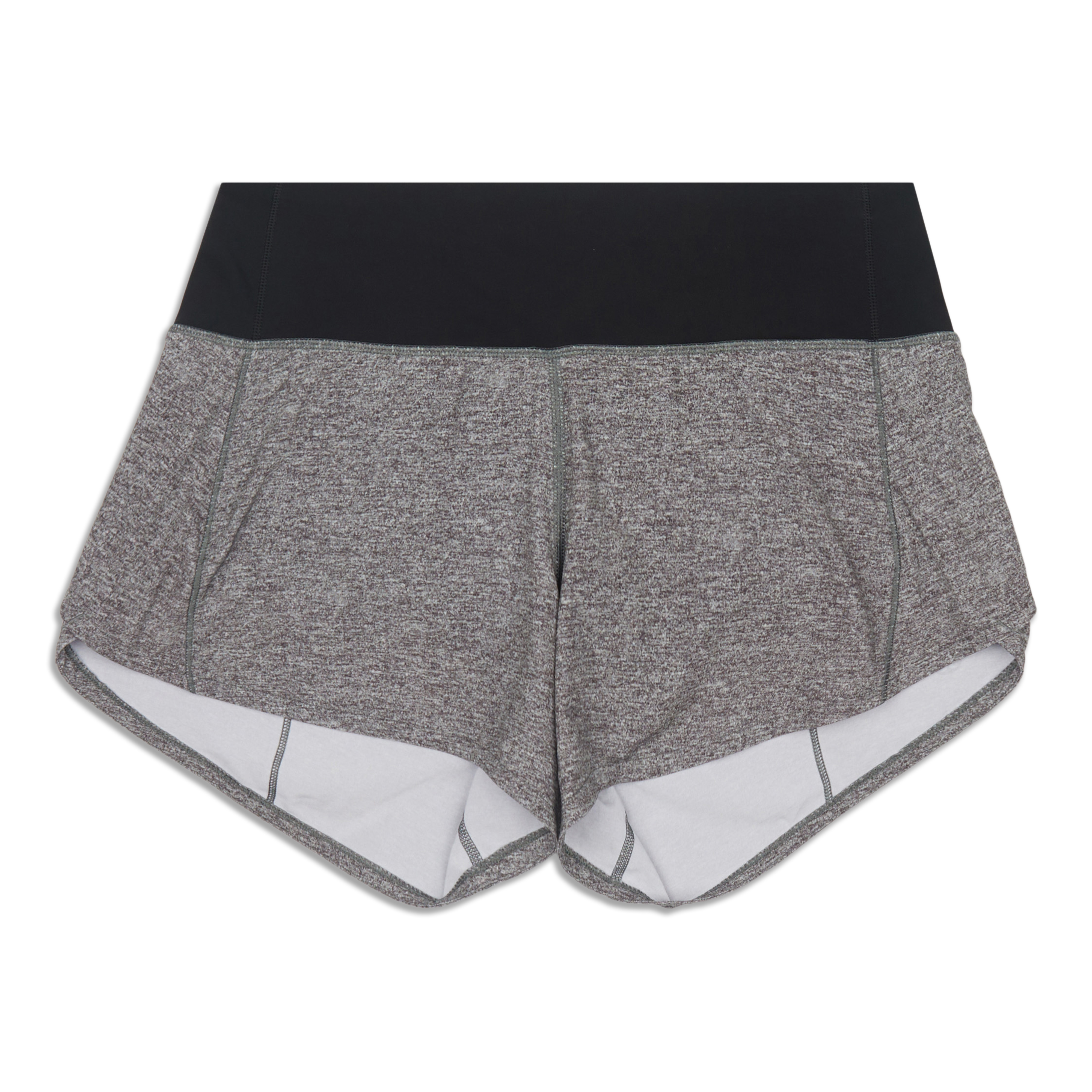 Lululemon Track That Mid-rise Lined Shorts 5 In Heather Lux Black