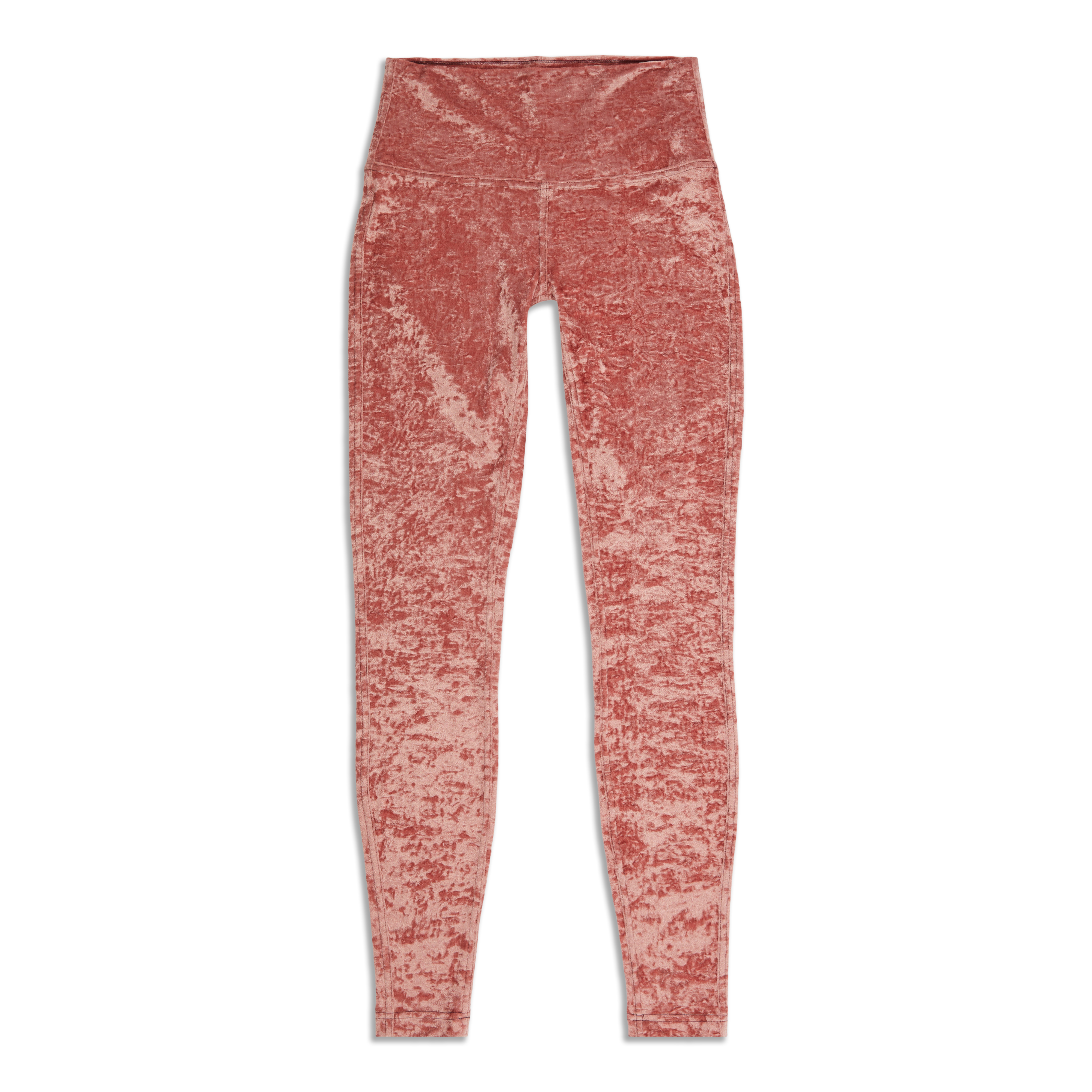 Lululemon Wunder Lounge Pink Crushed Velvet Leggings Womens 2 High