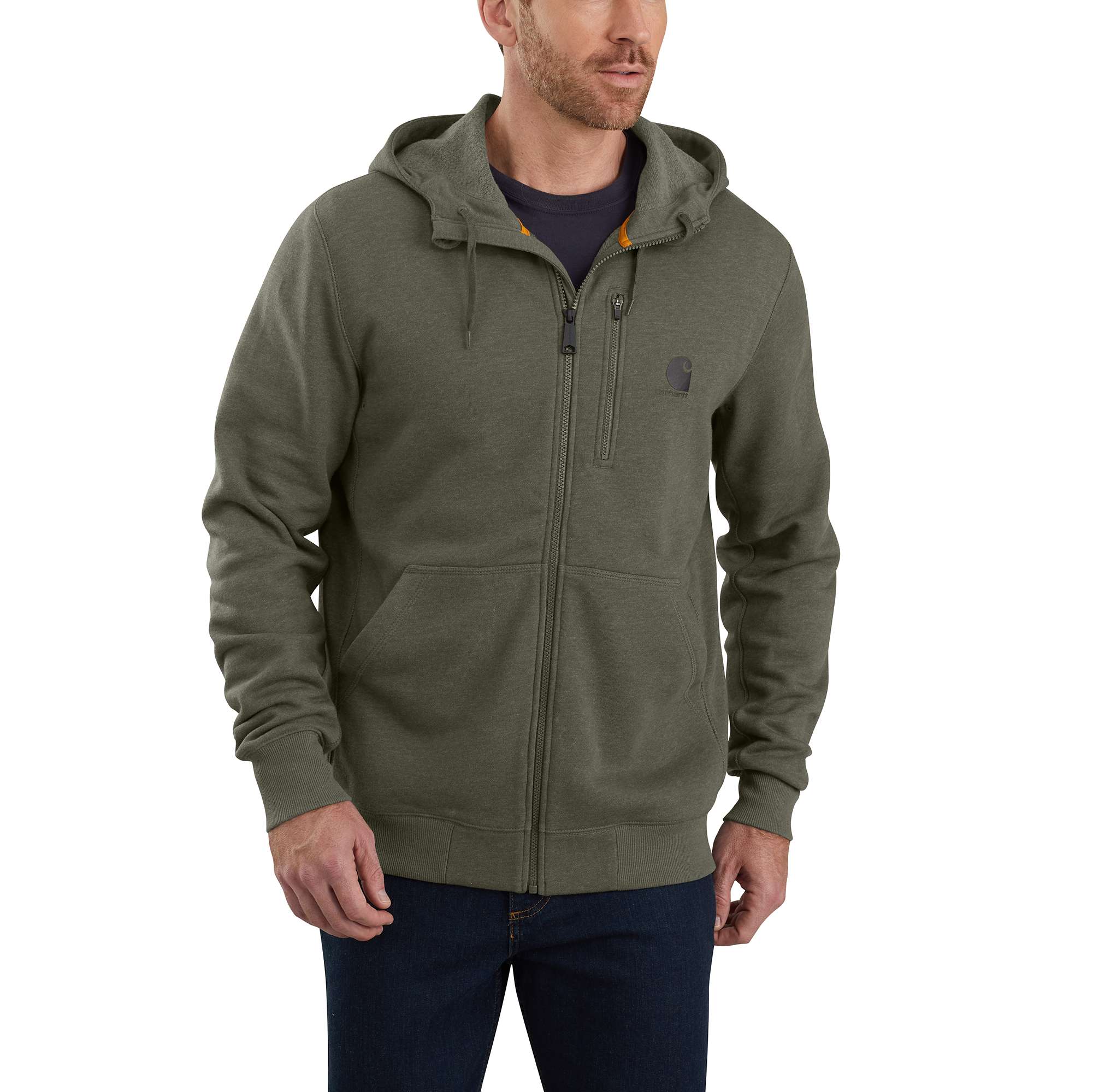 Used + Reworked Carhartt Men's Carhartt Force® Delmont Graphic Full-Zip Hooded  Sweatshirt | Carhartt Reworked