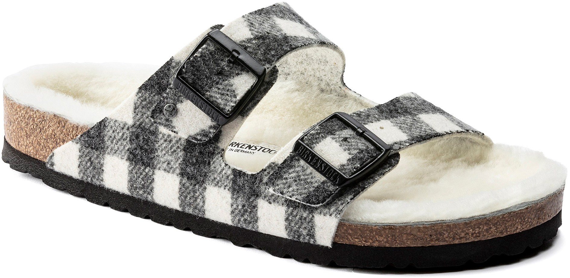 Birkenstock Arizona Shearling Plaid White