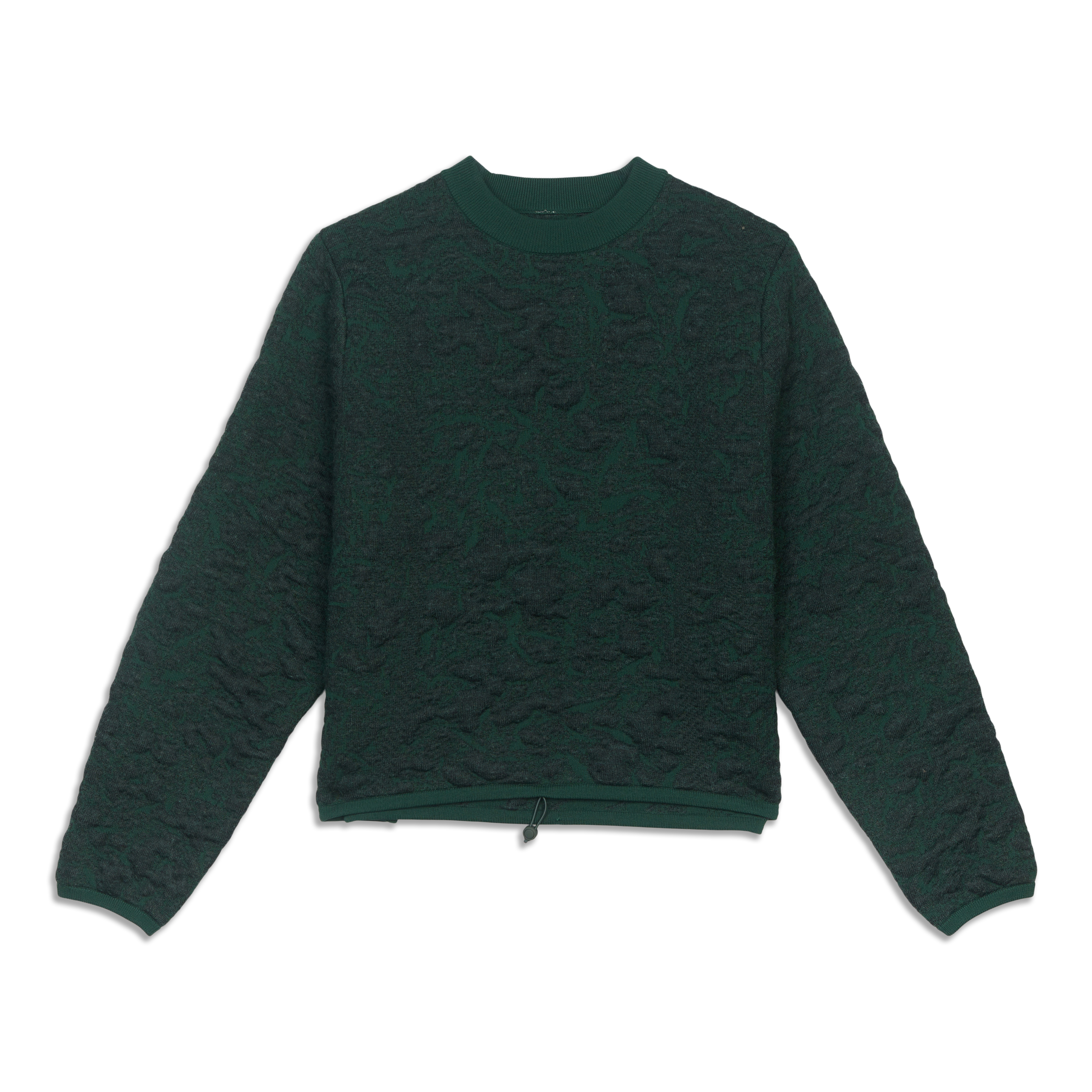 Jacquard Multi-Texture Crew Neck Sweater - Resale