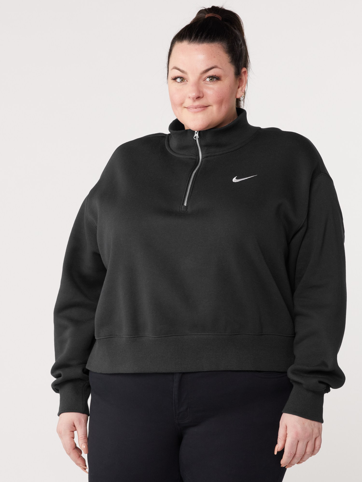 Used Nike Phoenix Fleece Oversize Half-Zip Crop Sweatshirt