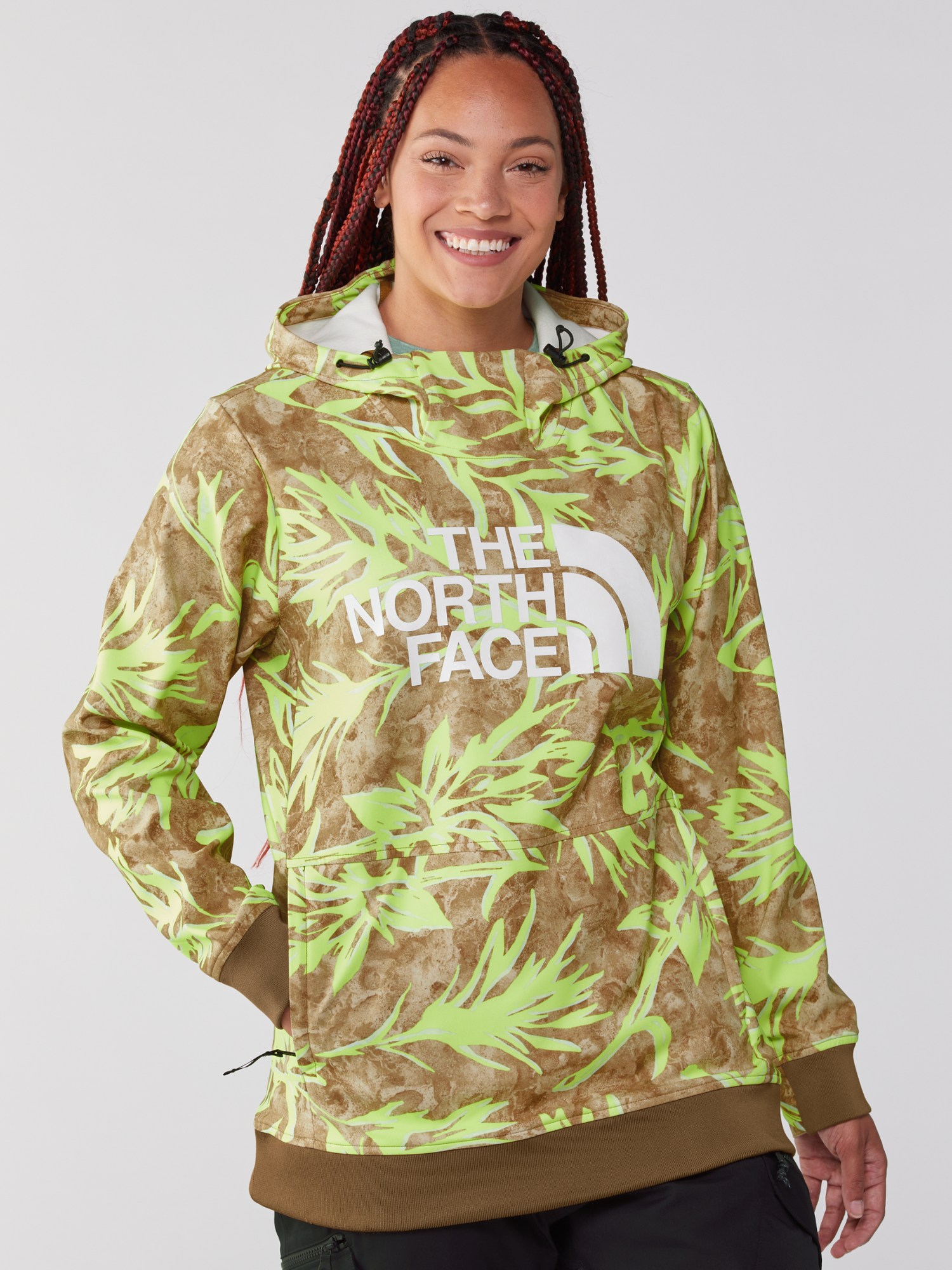 Yellow north face hoodie womens sale