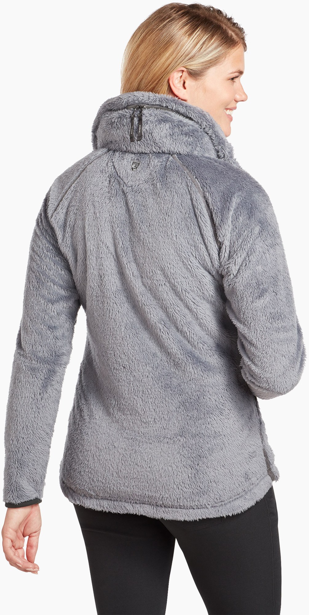 Kuhl Womens Hooded Jacket Large L Zip Pockets Thumbhole Gray Stretch