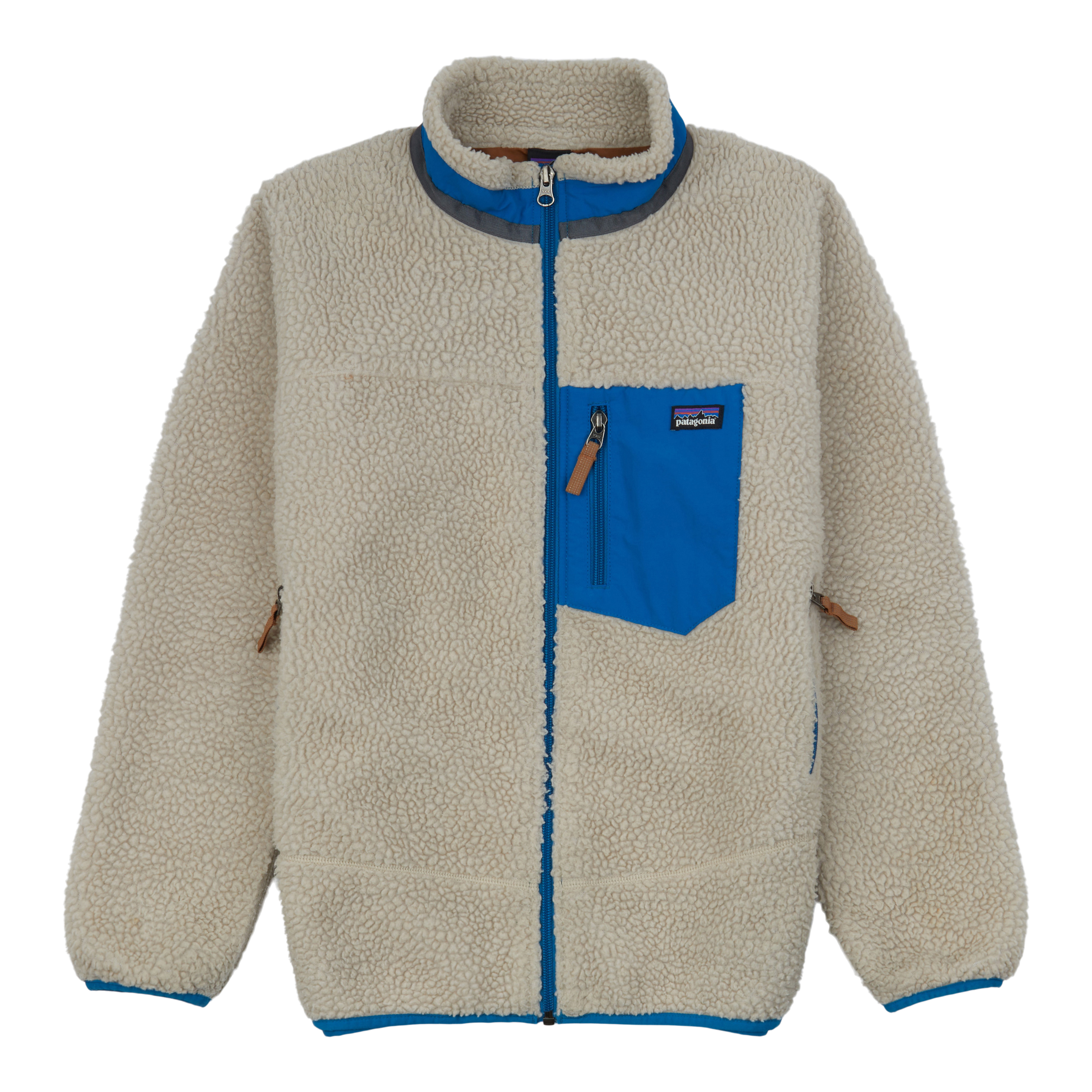 Patagonia Worn Wear Kids' Retro-X® Jacket Natural w/Balkan Blue - Used