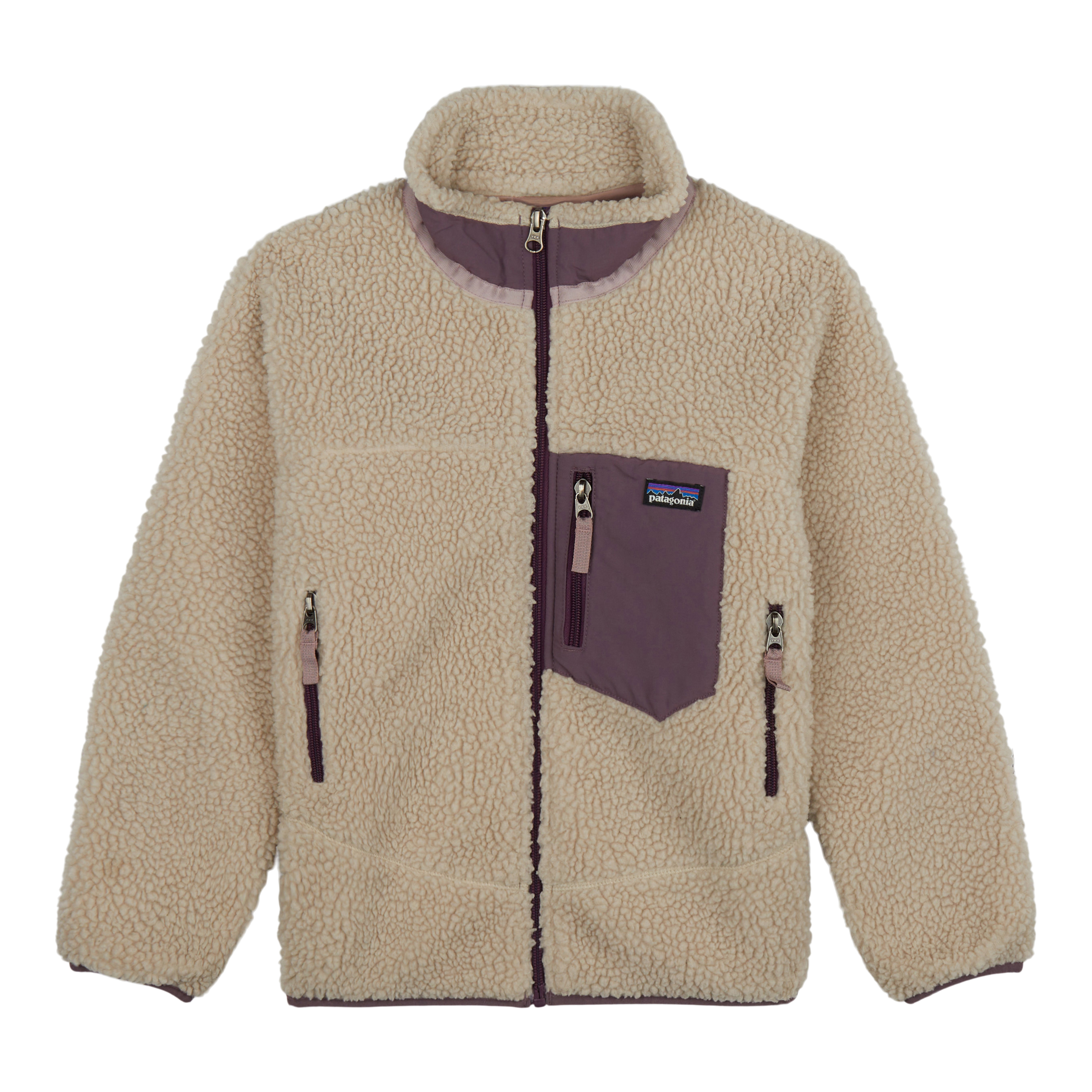 Patagonia Worn Wear Kids' Retro-X® Jacket Natural w/Hyssop Purple