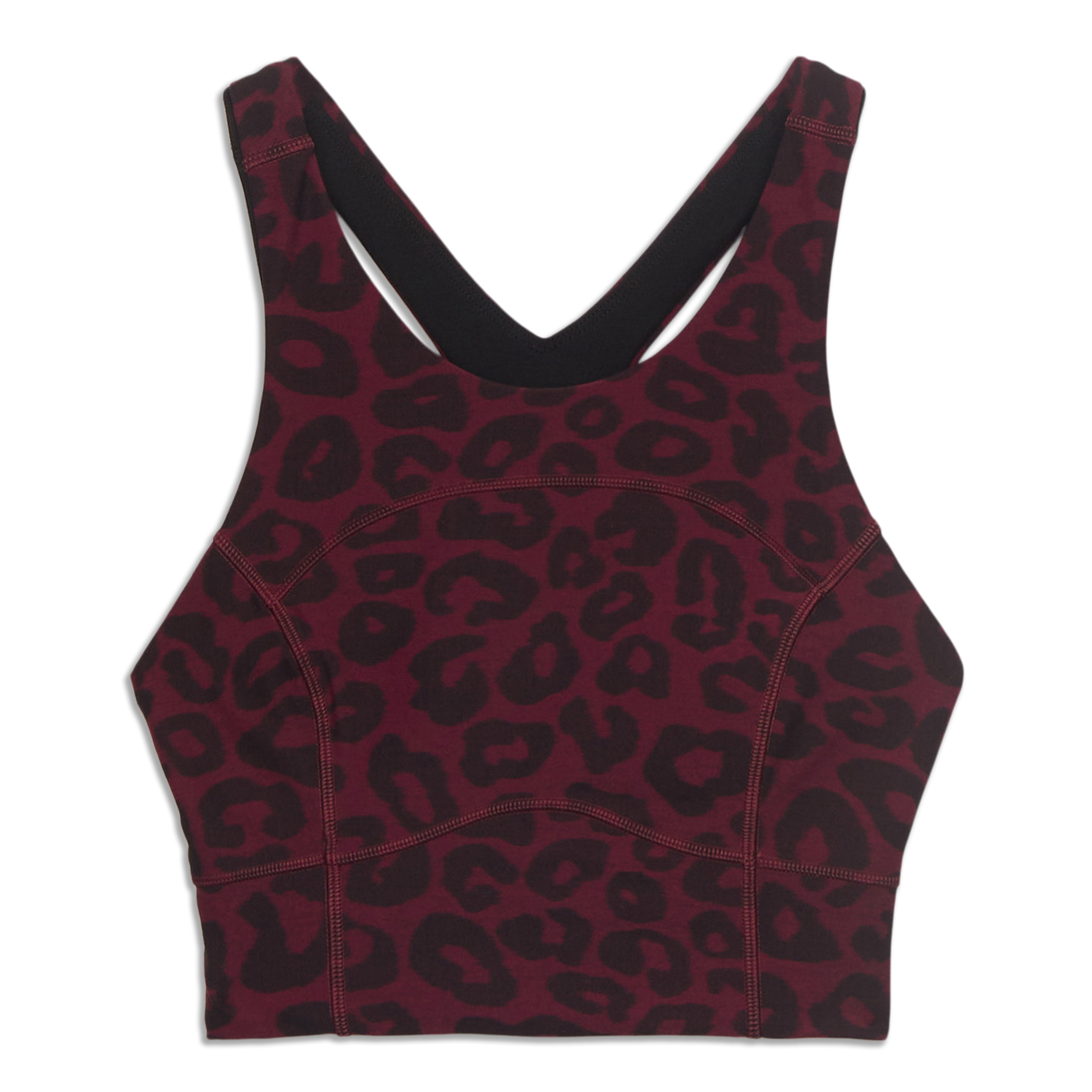 WOMENS SPORTS BRA / Crop Top Red and Black Cheetah Print Sports