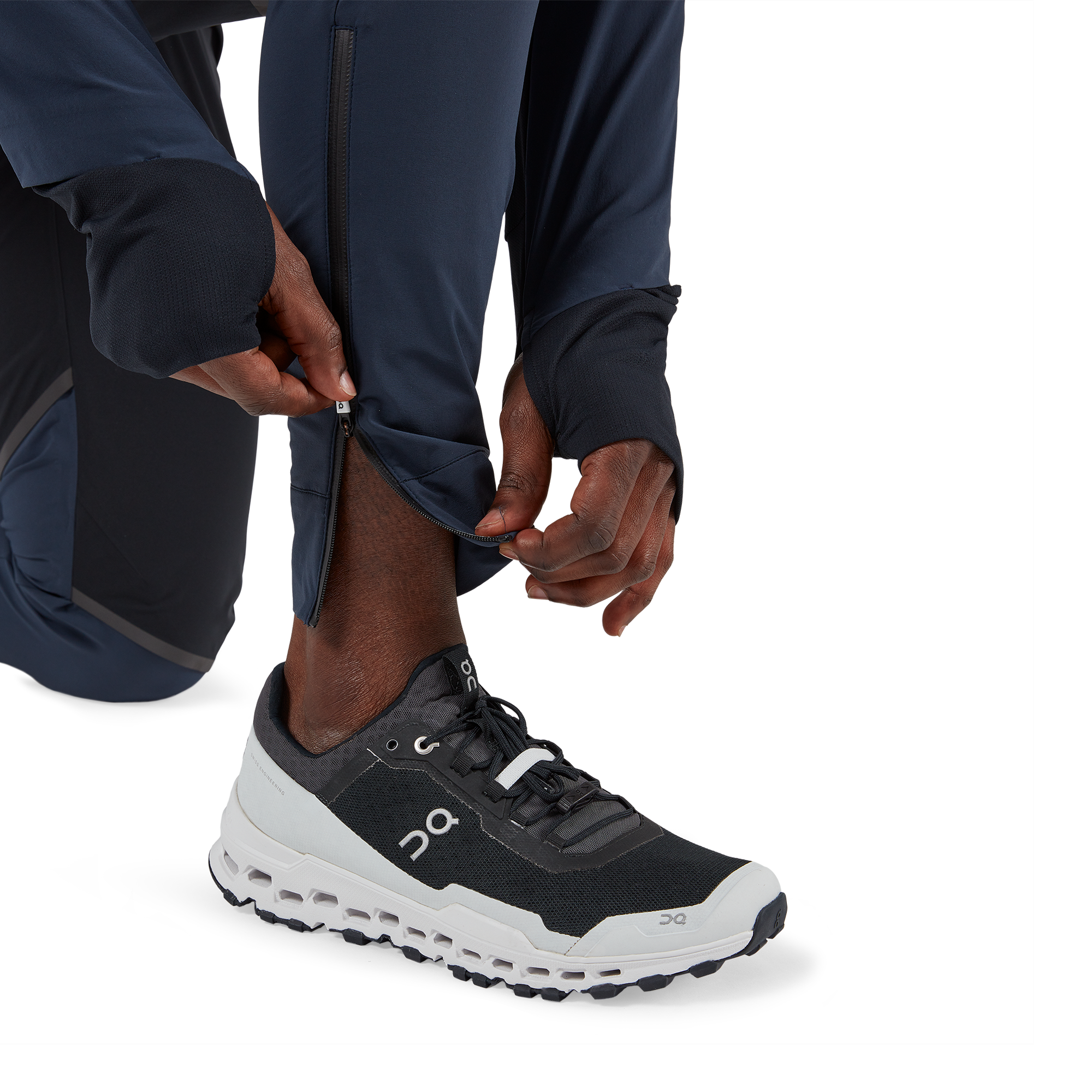 On - Men's Waterproof Pants - Black / Navy, Men's Running Clothing