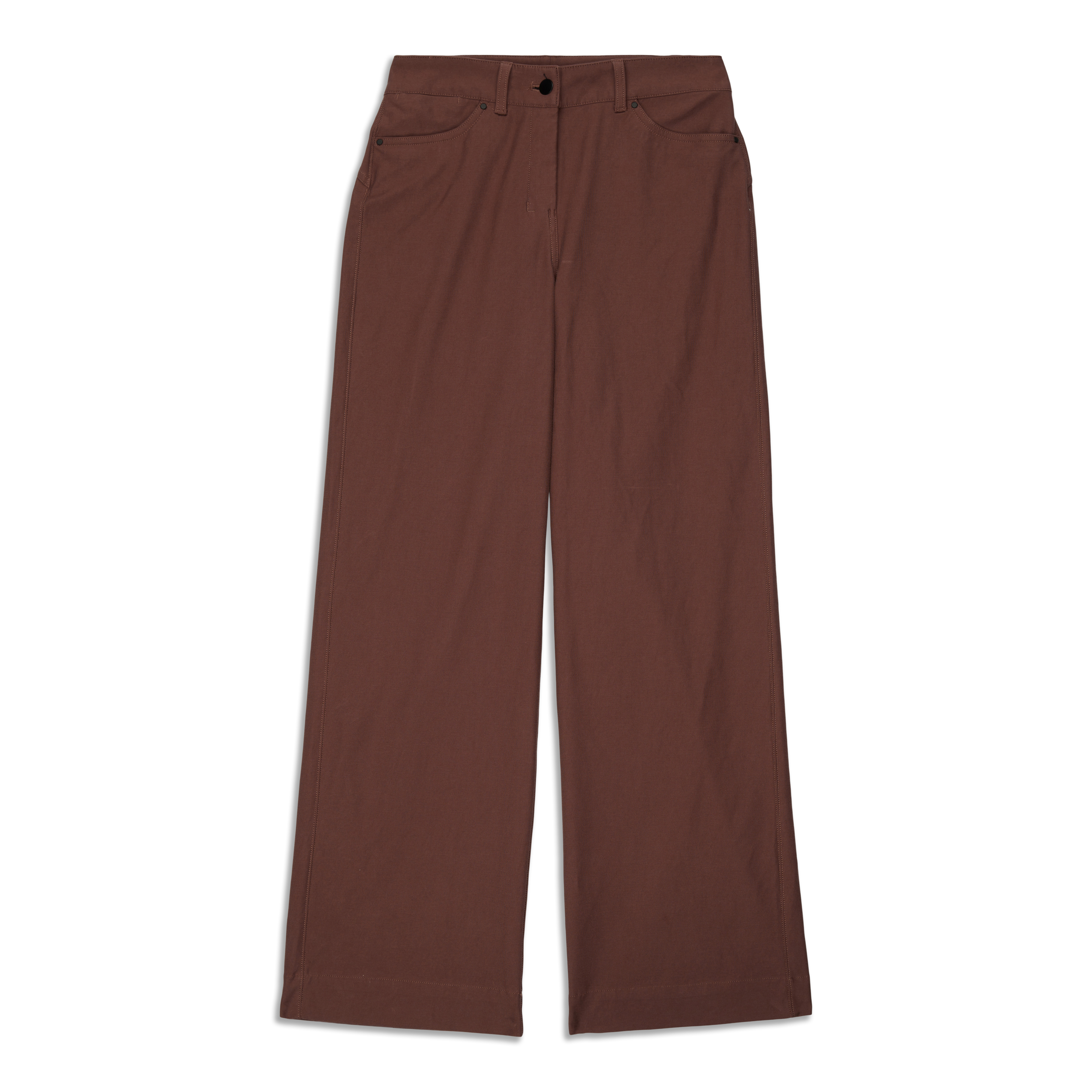 Lululemon City Sleek 5 Pocket Wide-Leg High Rise 7/8 Length Pant - Dark  Terracotta - lulu fanatics