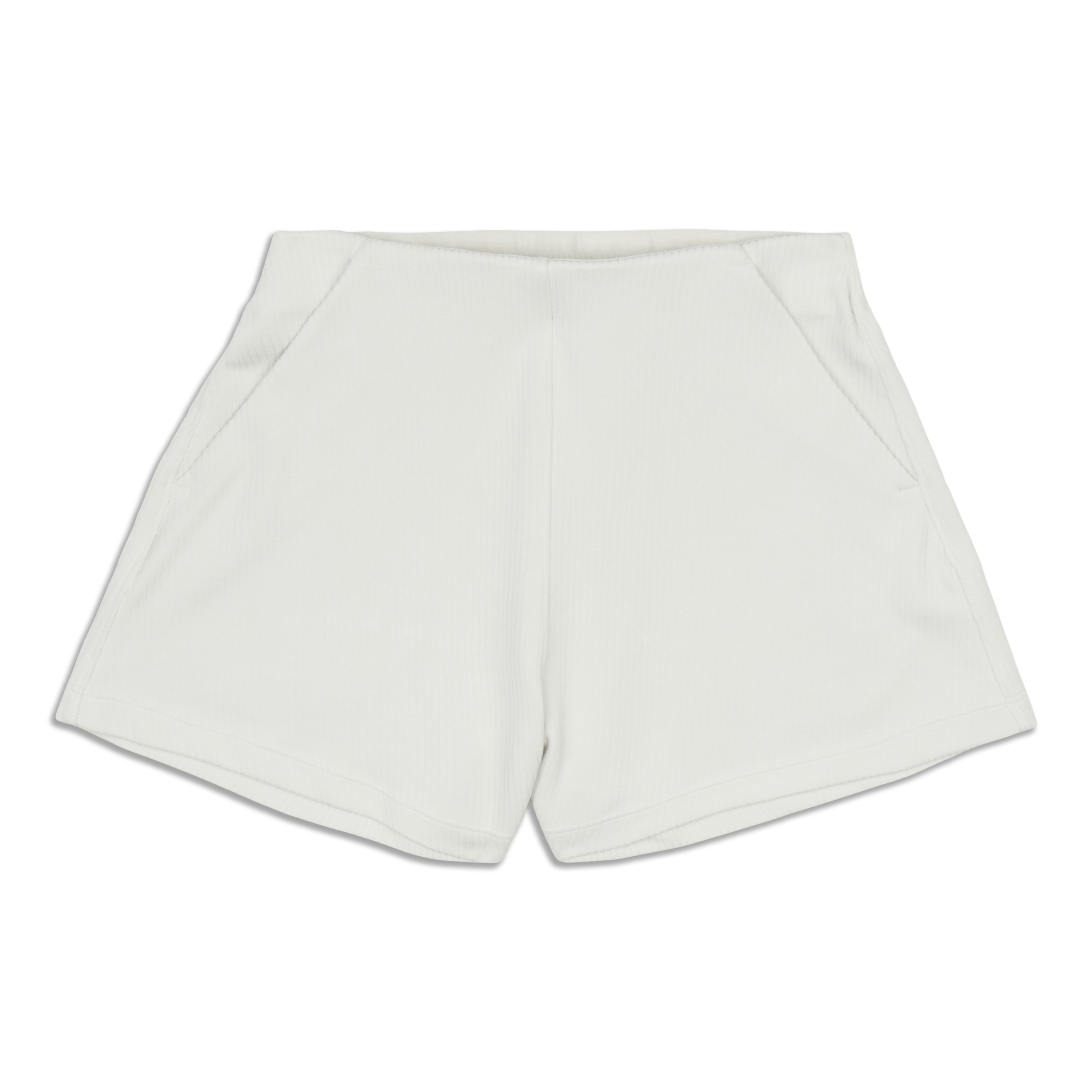 Lululemon 17. Ribbed Contoured HR IVORY Short SZ  8/WAIST:14”/INSEAM:8”/RISE:10” - $44 - From Retail