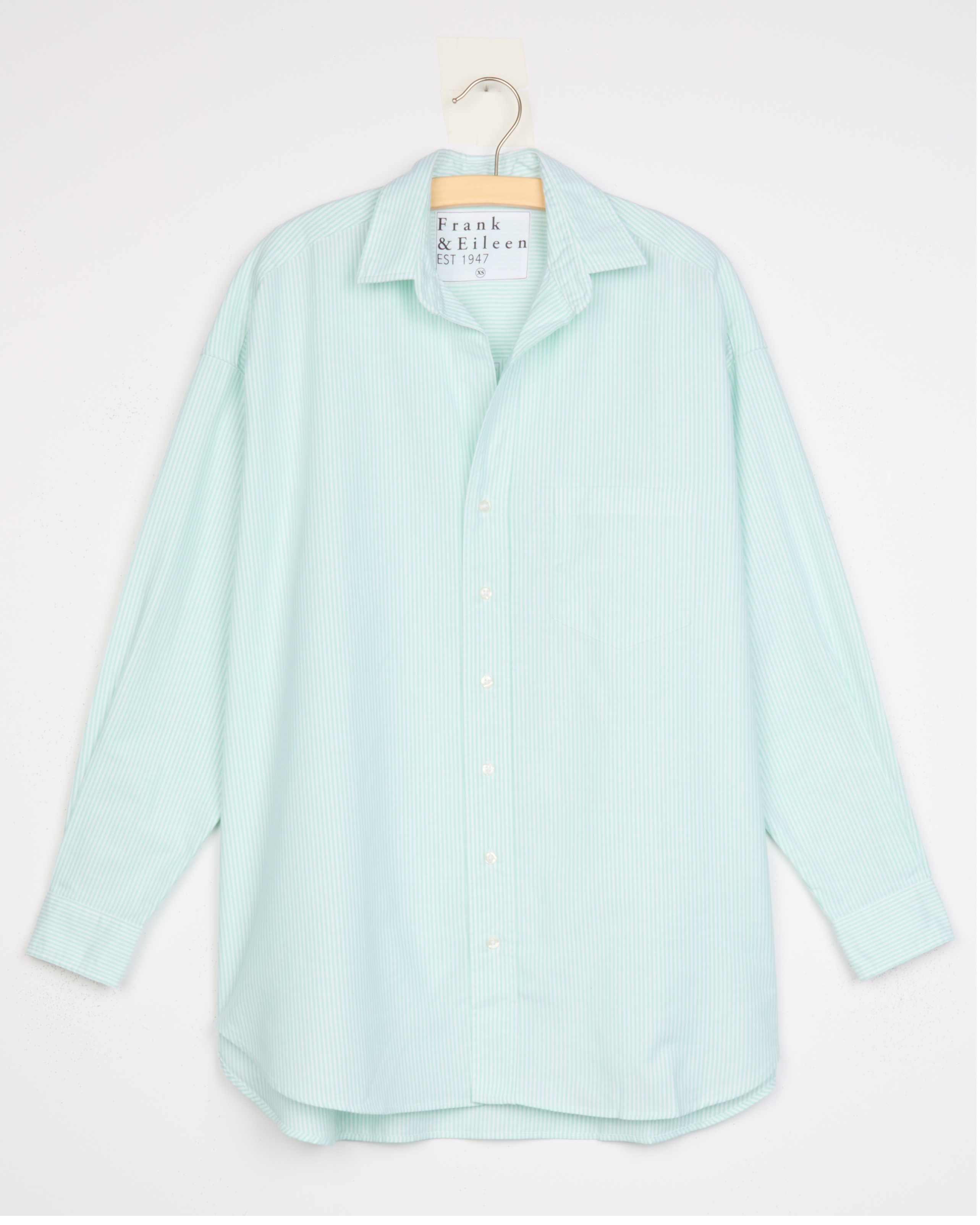 Shirley, Oversized Button-Up Shirt, Green Stripe – ReLoved by