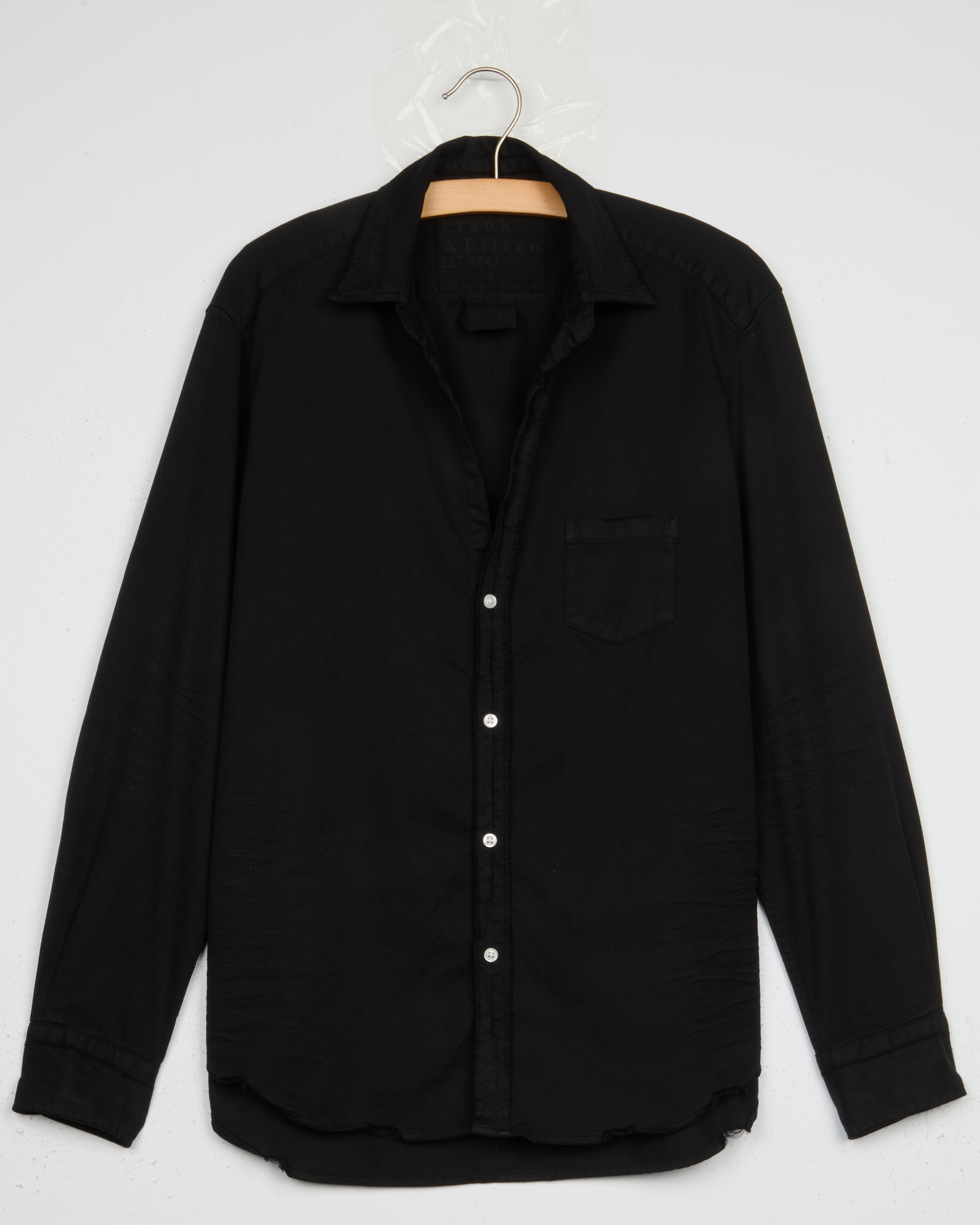 Eileen, Relaxed Button-Up Shirt, Black Denim – ReLoved by Frank
