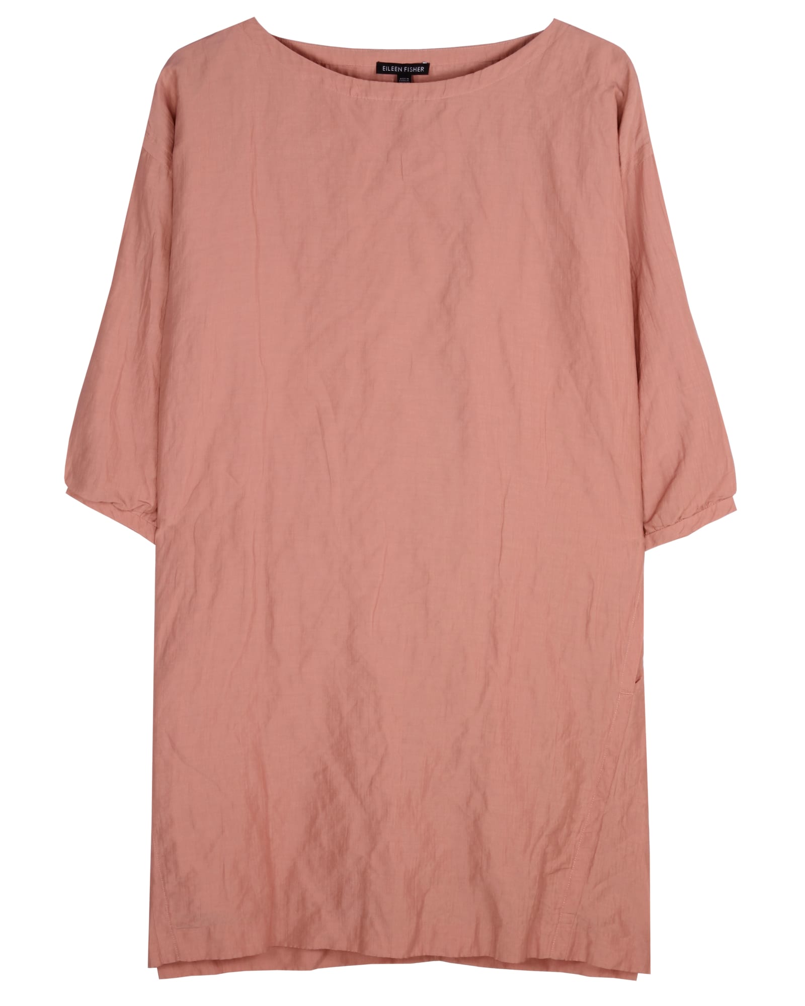 Used Rumpled Organic Cotton Steel Dress Pink | EILEEN FISHER RENEW