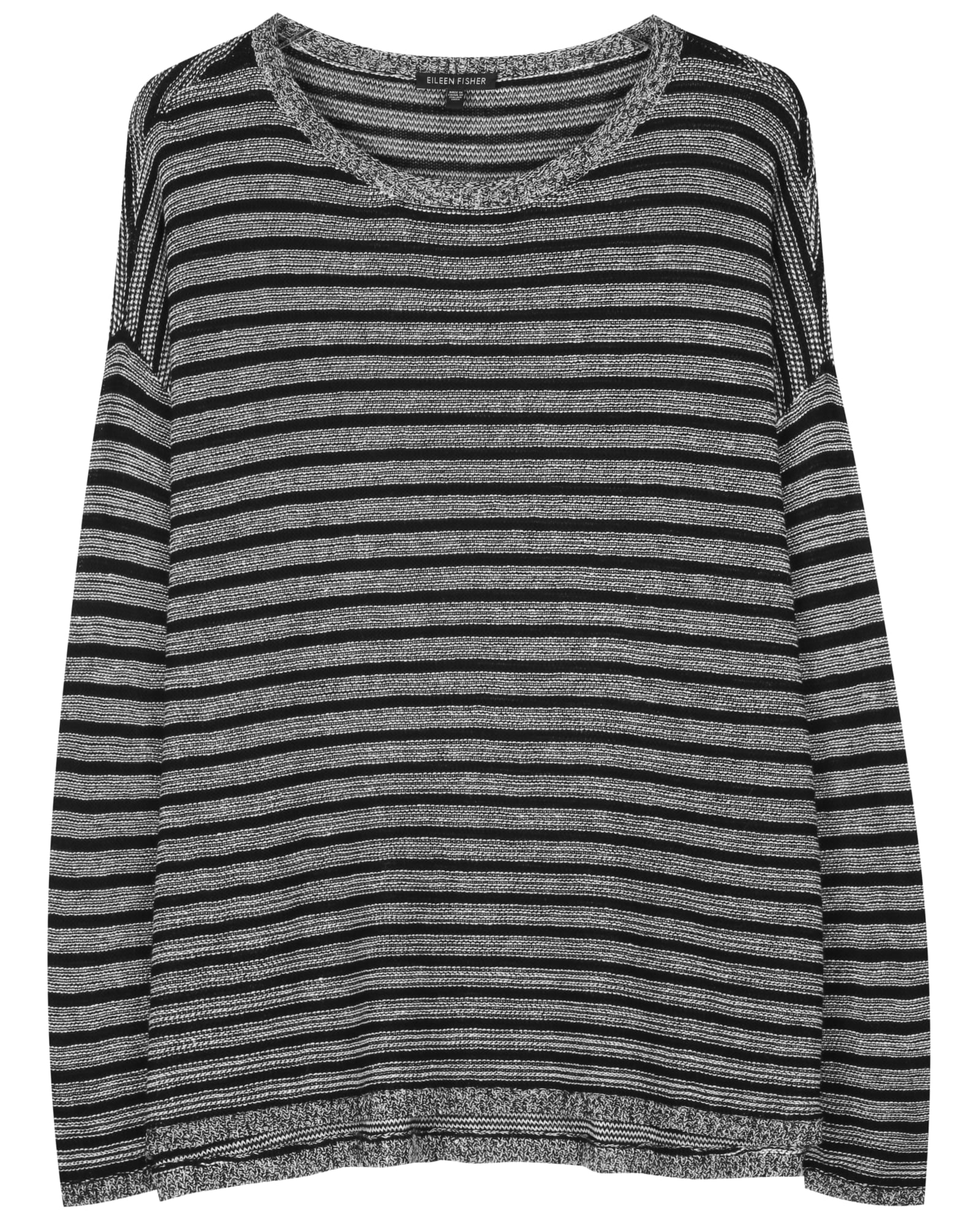Used Washable Wool and Linen Stripe Pullover Print/pattern | EILEEN ...