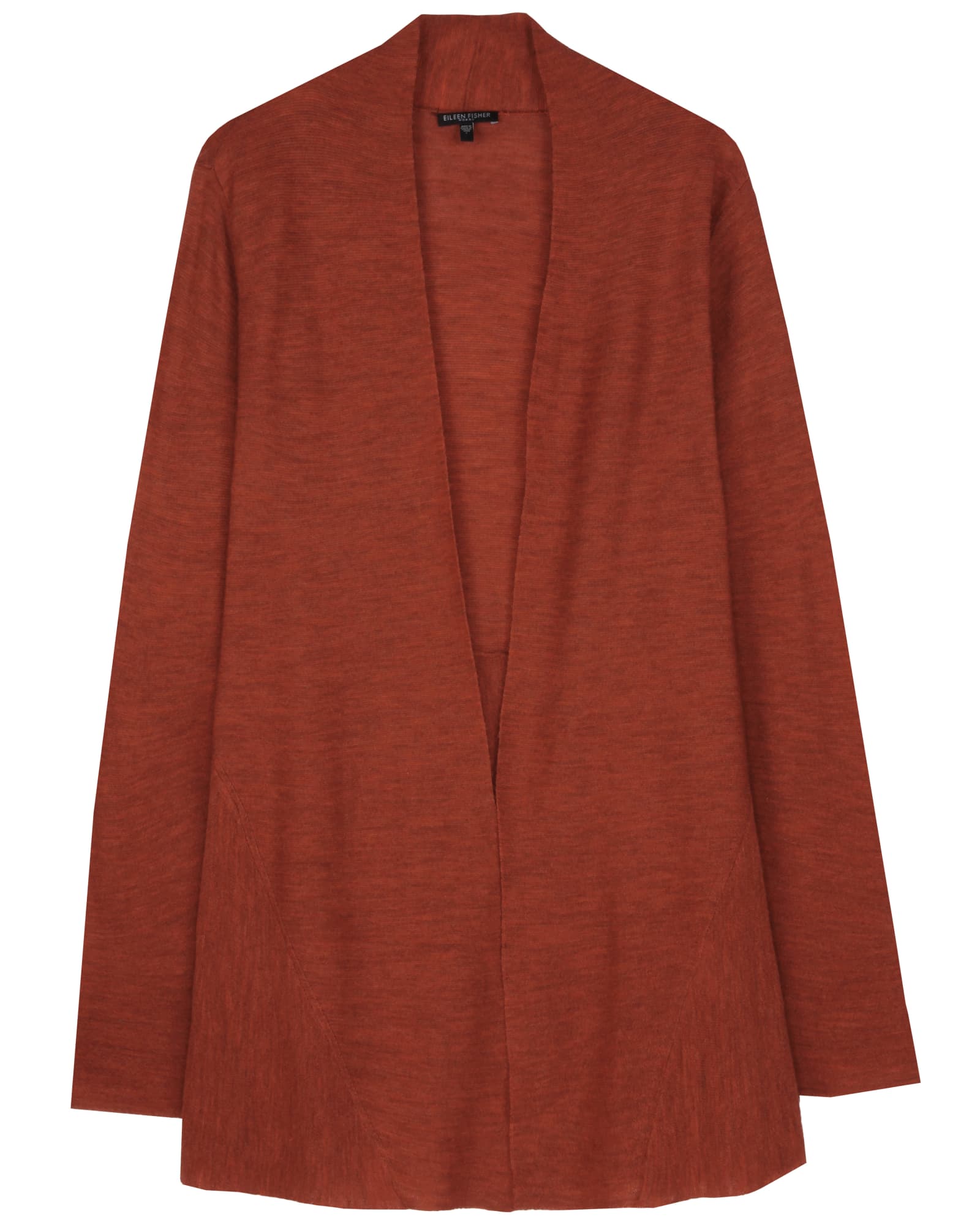 Used Fine Merino Links Cardigan Orange | EILEEN FISHER RENEW