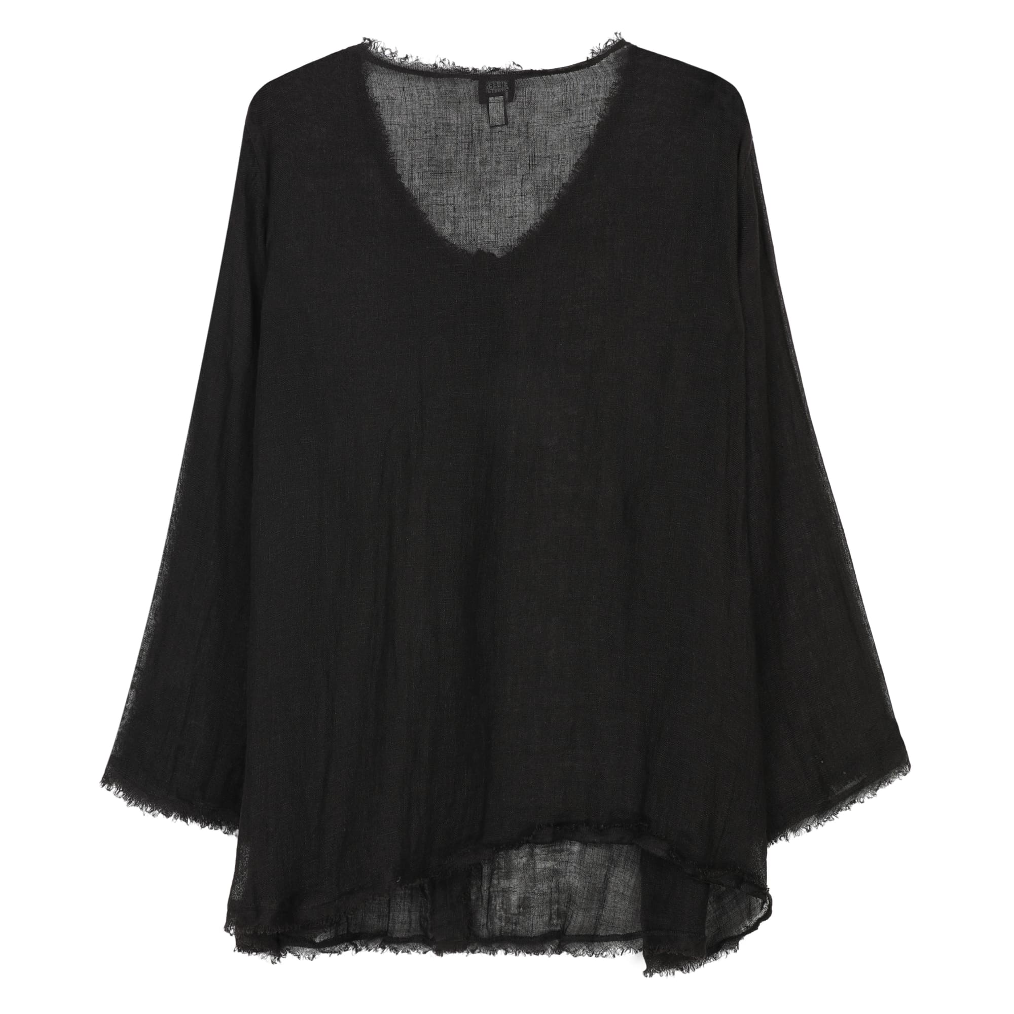 Used Linen Gauze Blouse Black | EILEEN FISHER RENEW