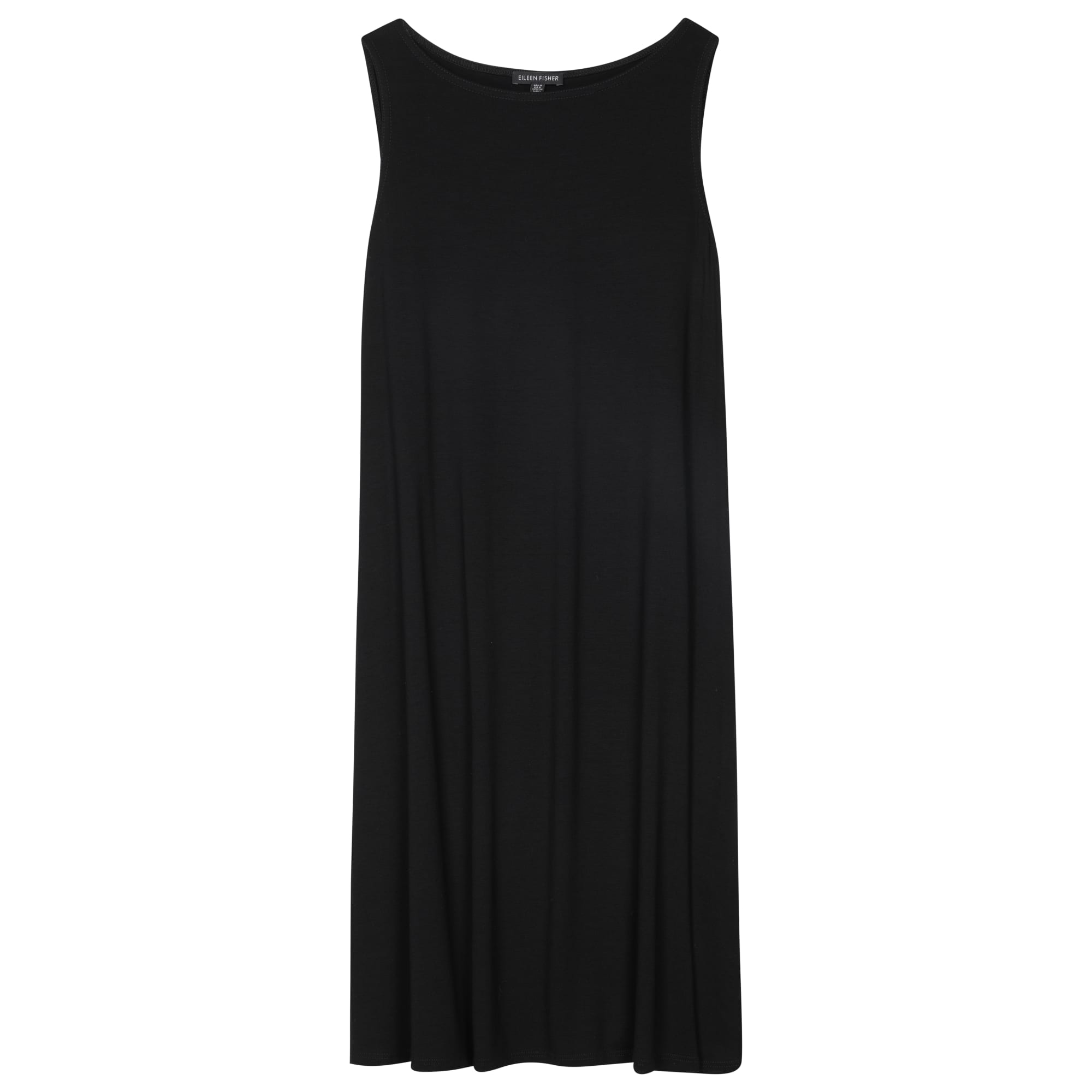 Used Lightweight Viscose Jersey Dress Black | EILEEN FISHER RENEW