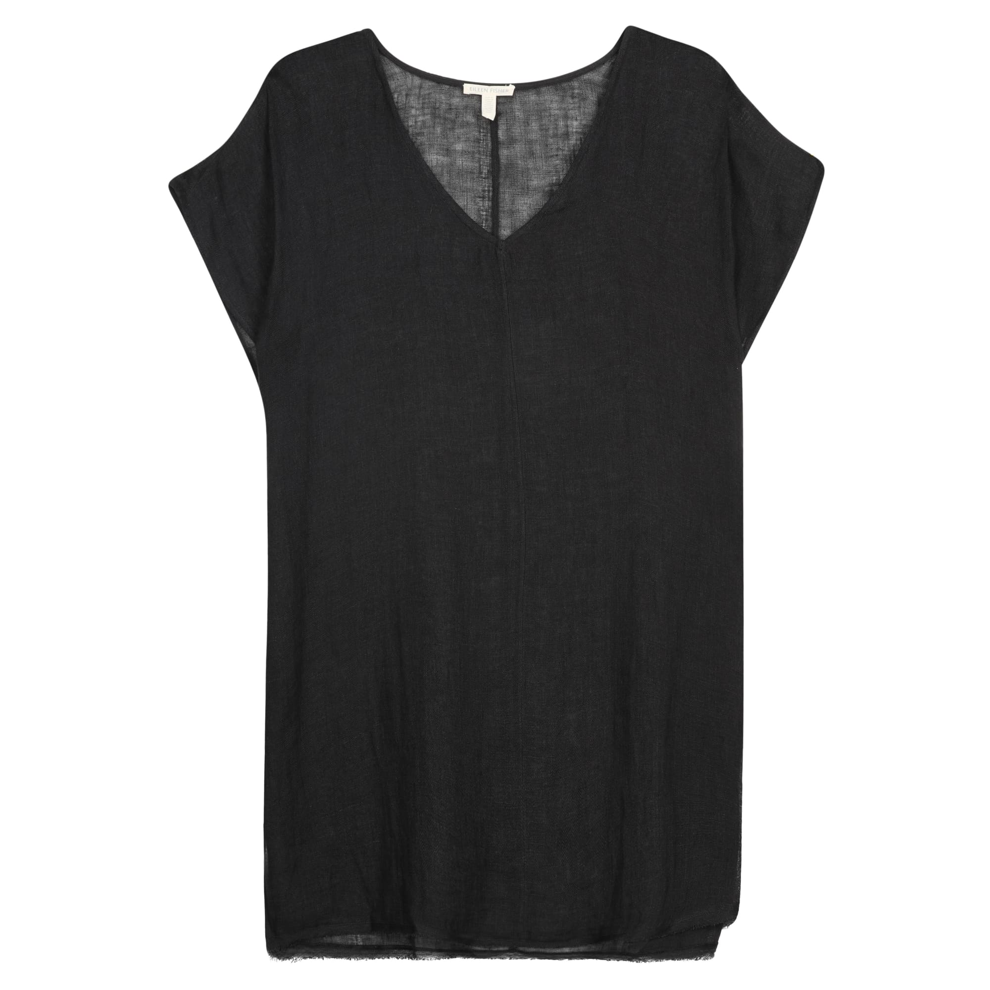 Used Organic Linen Gauze Tunic Black | EILEEN FISHER RENEW