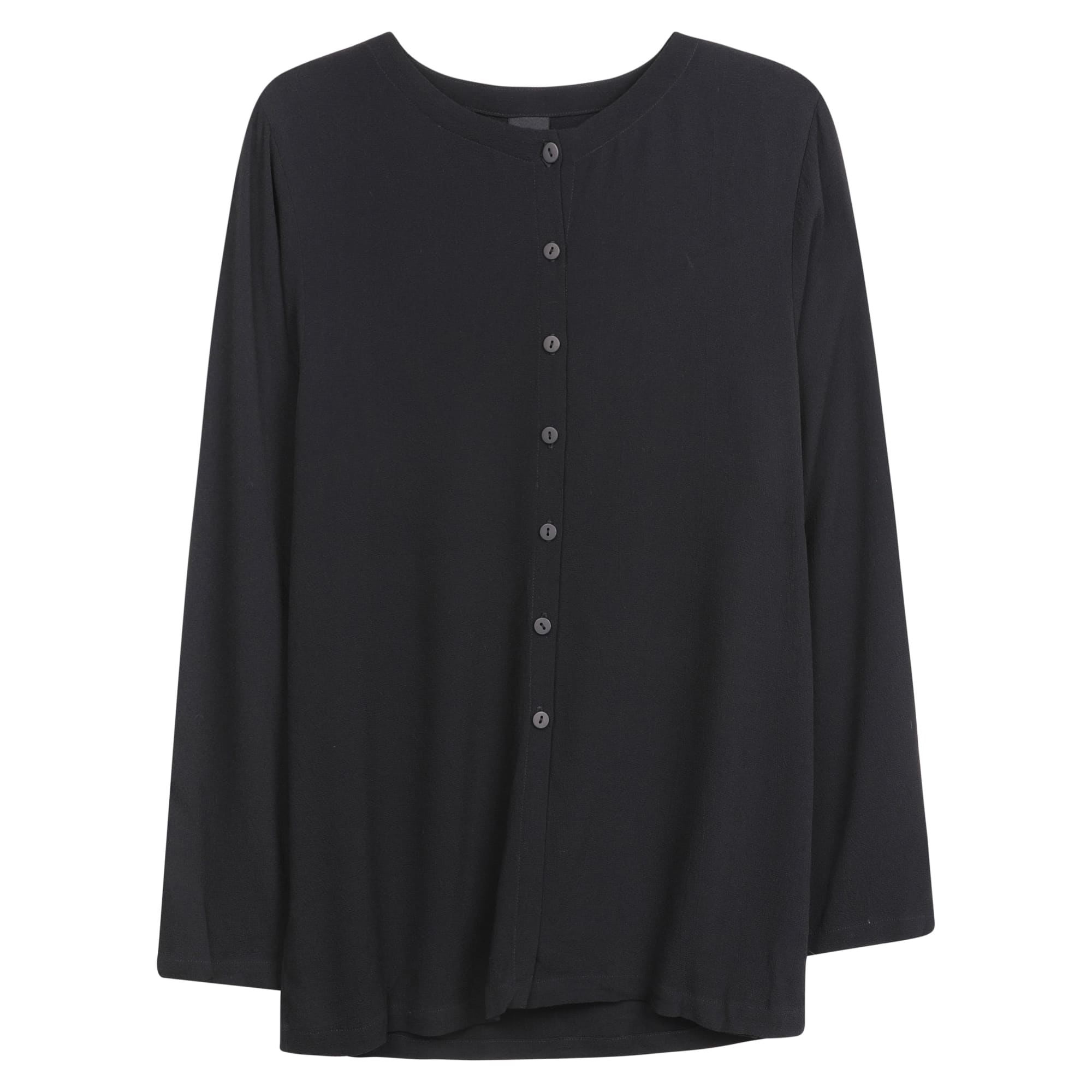Used Crinkle Rayon Blouse Black | EILEEN FISHER RENEW