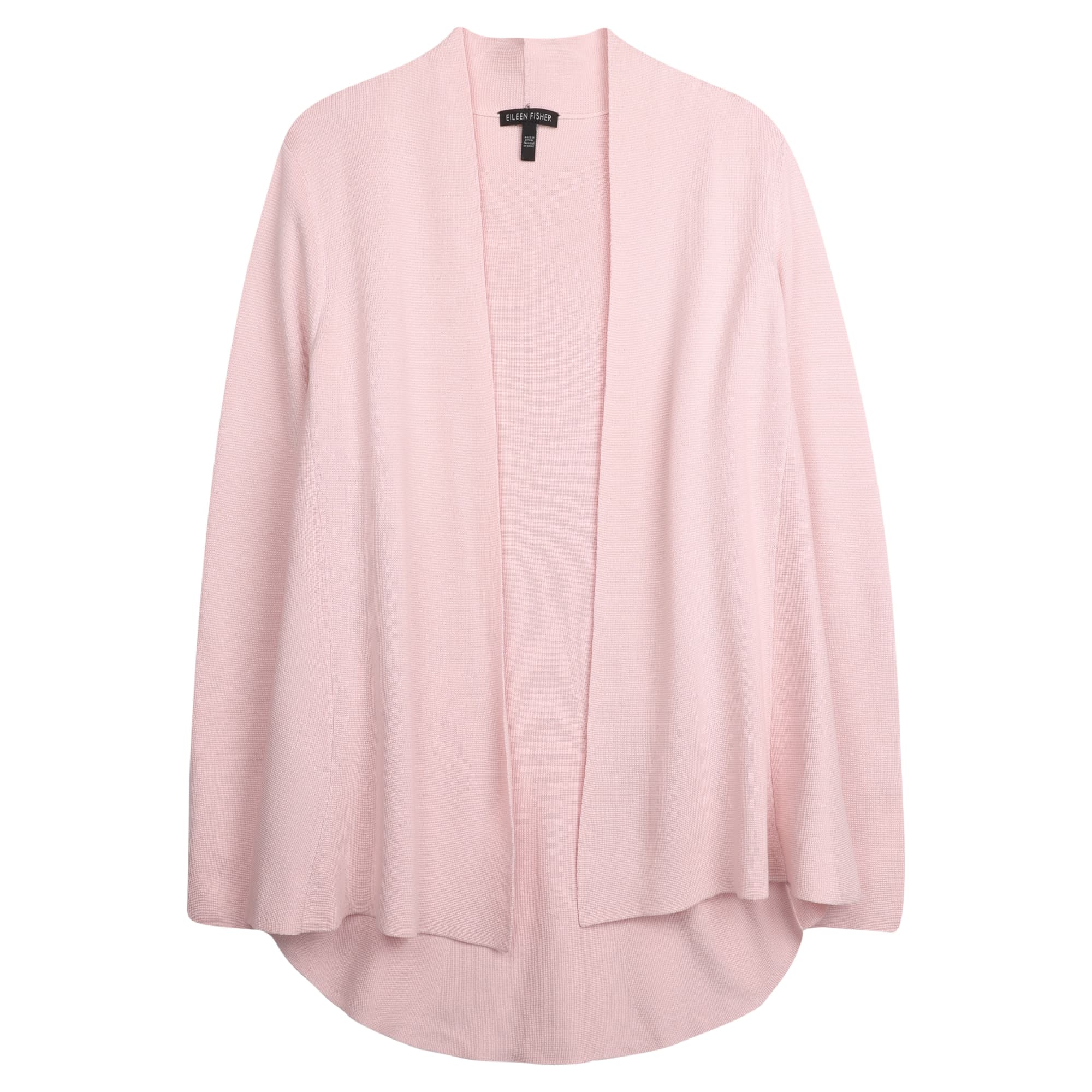 Used Silk Organic Cotton Interlock Cardigan Pink | EILEEN FISHER RENEW