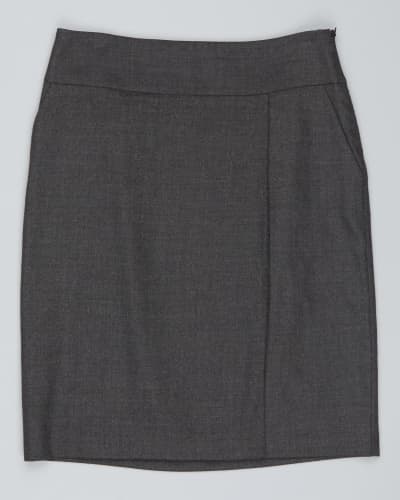 Heathered Stretch Flannel Twill Skirt