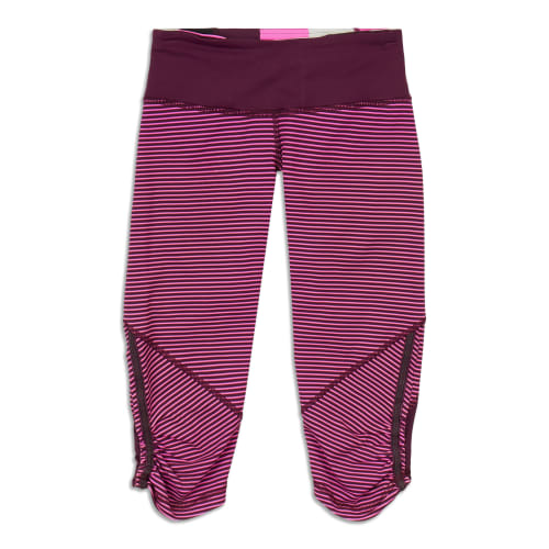 Lululemon Pace Rival Cropped Leggings Cyber Purple Stripe 23