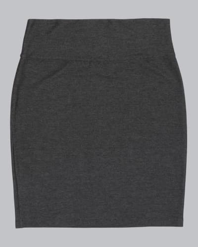 Washable Stretch Crepe Melange Skirt